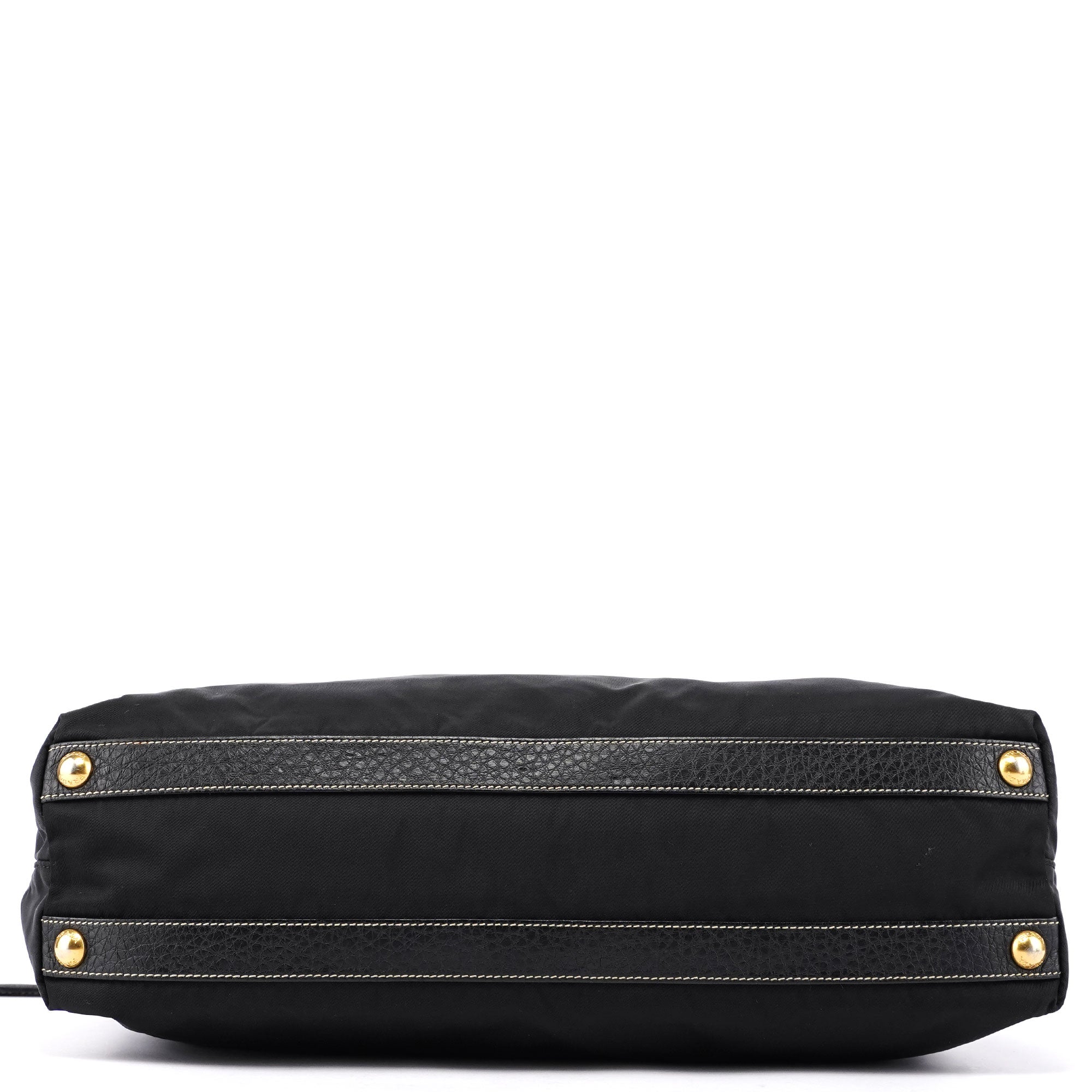 Black Tessuto Knot Leather Handle Bag