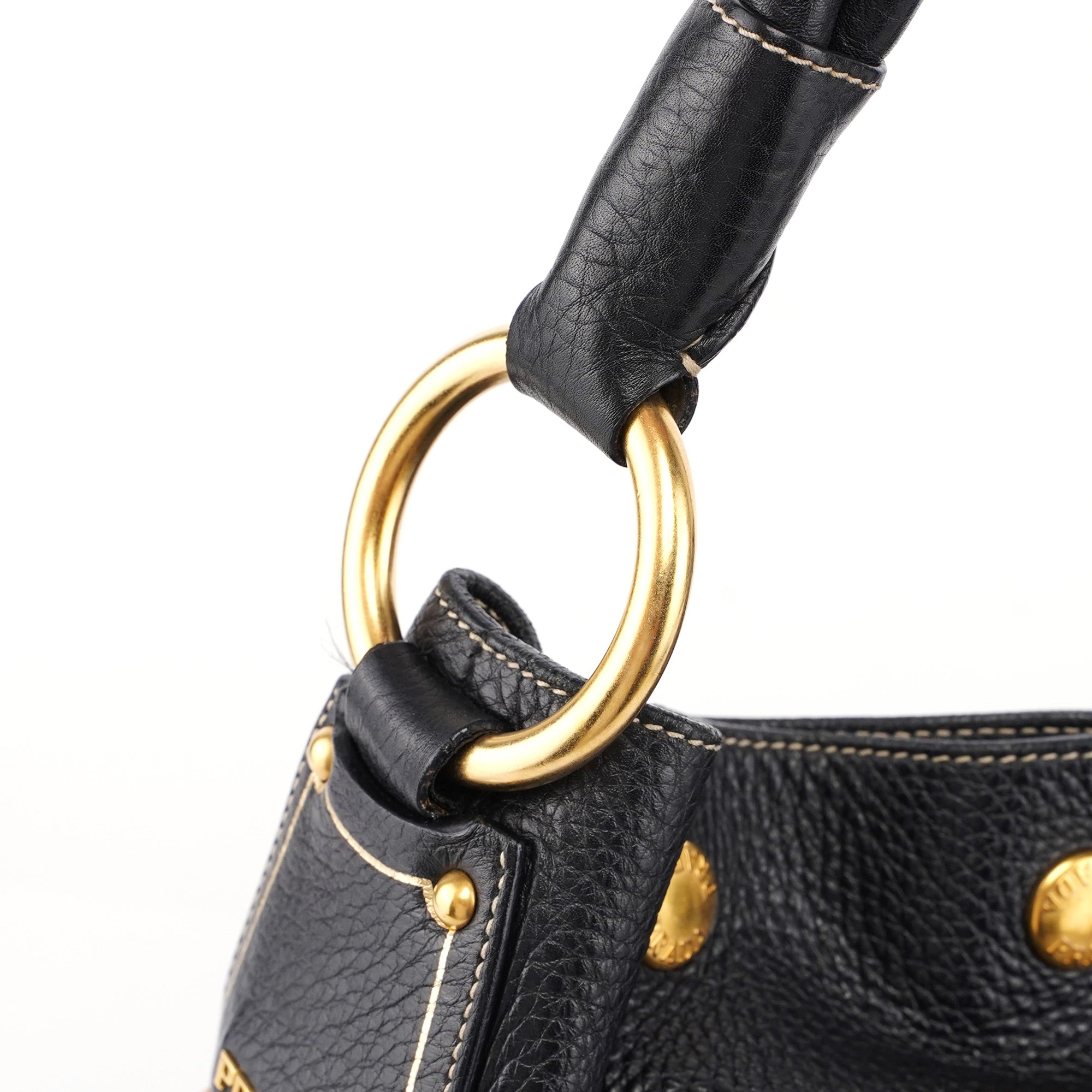 Black Tessuto Knot Leather Handle Bag