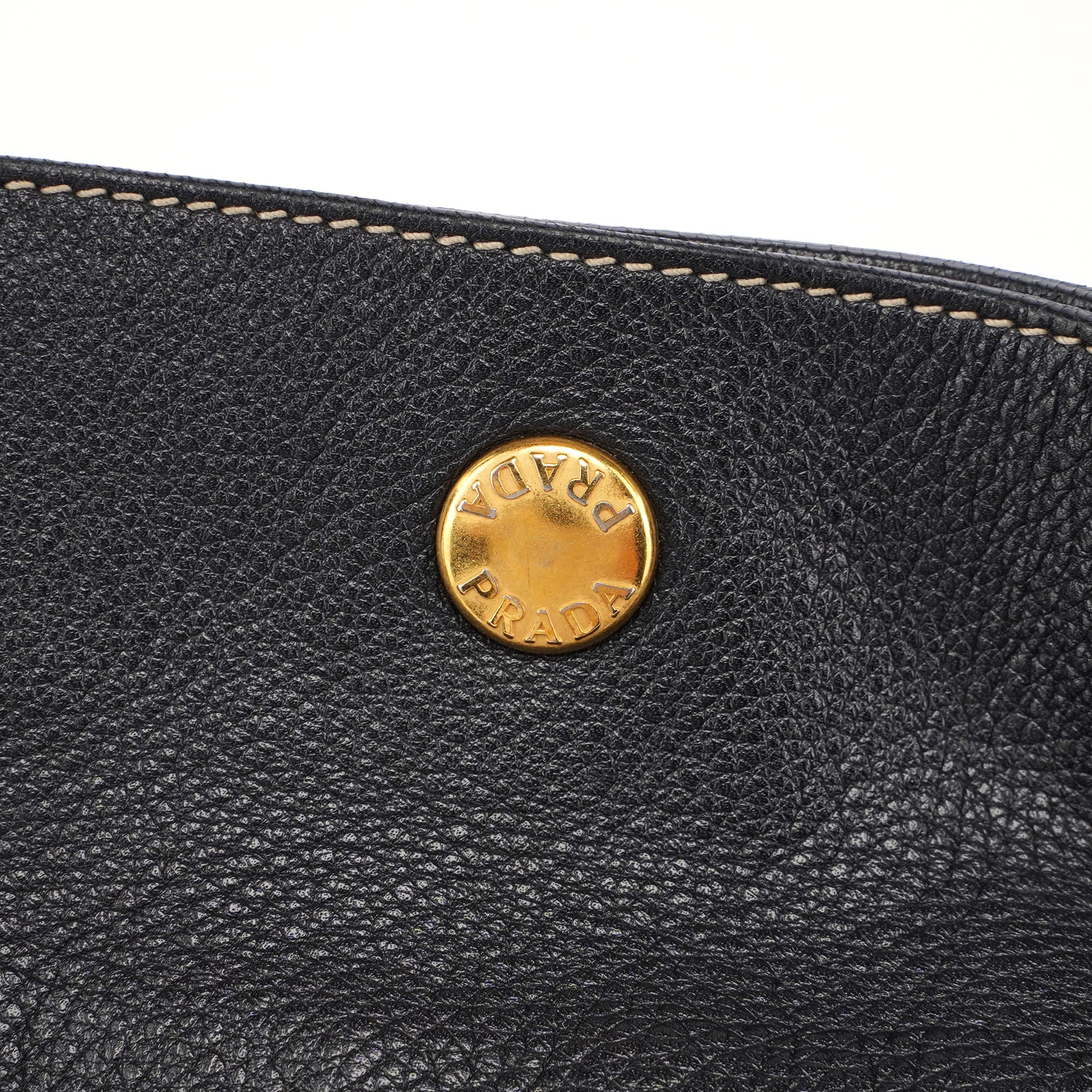 Black Tessuto Knot Leather Handle Bag