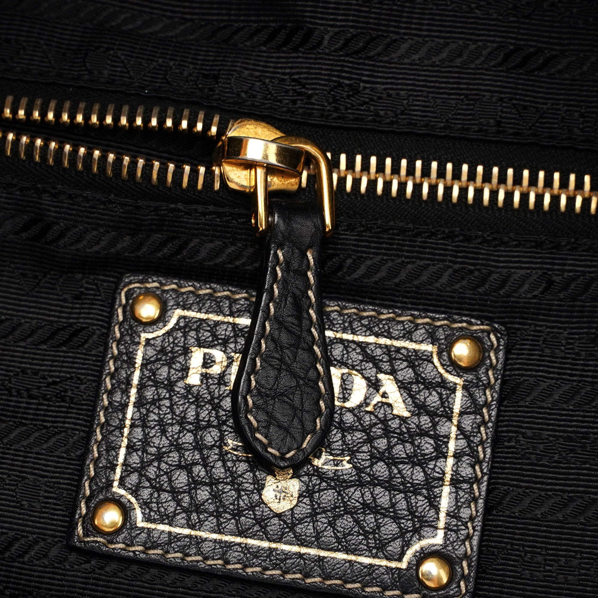 Black Tessuto Knot Leather Handle Bag