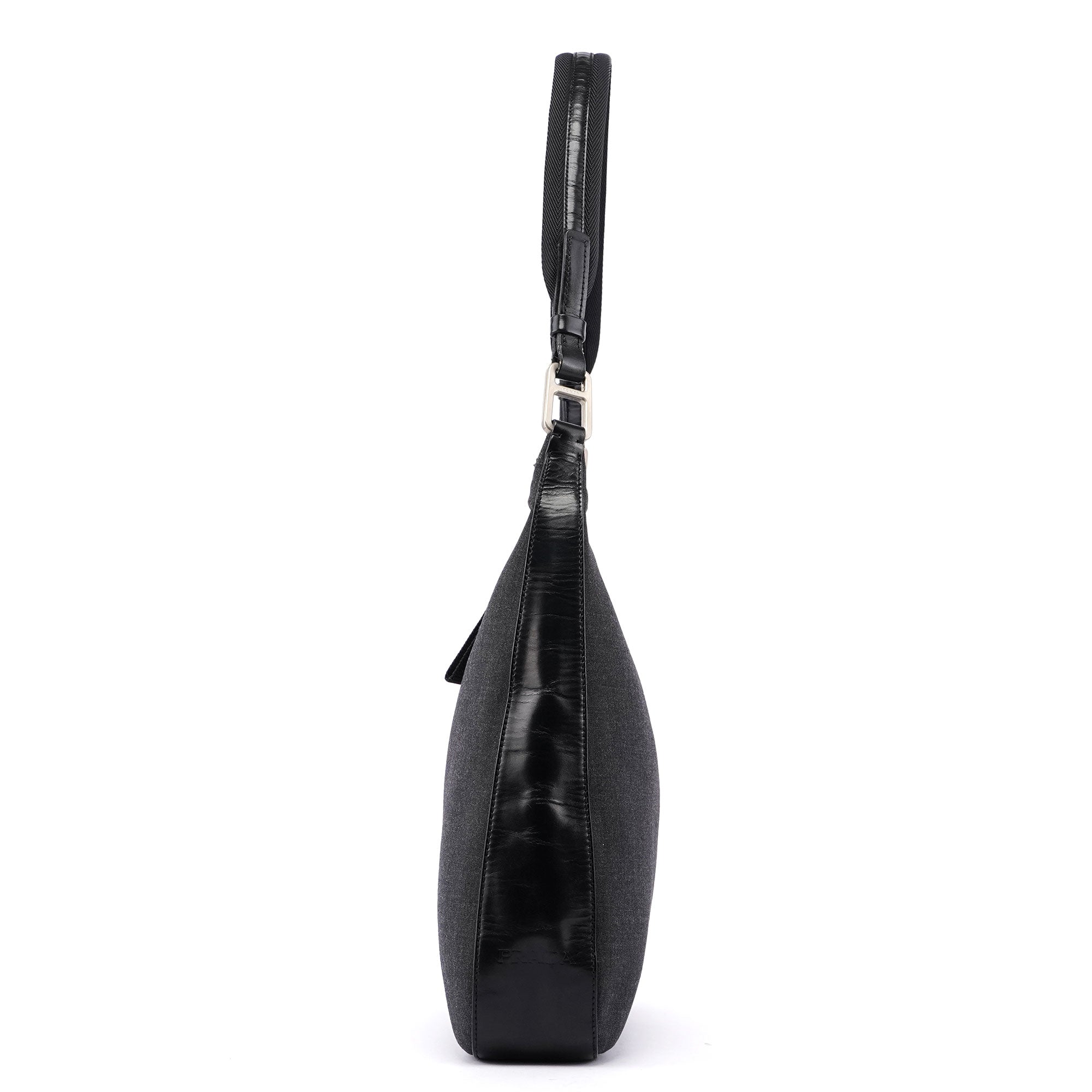 Black Tessuto Leather Shoulder Bag