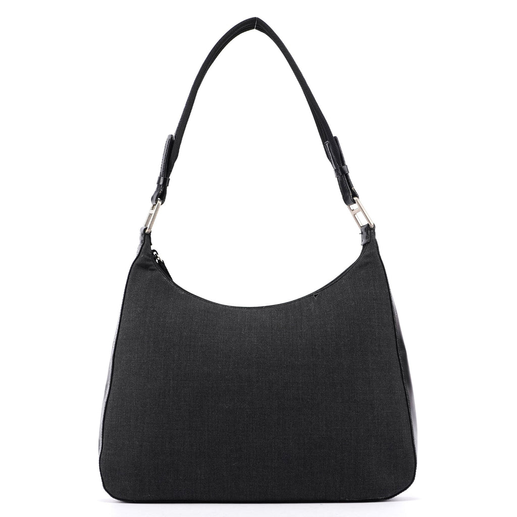 Black Tessuto Leather Shoulder Bag