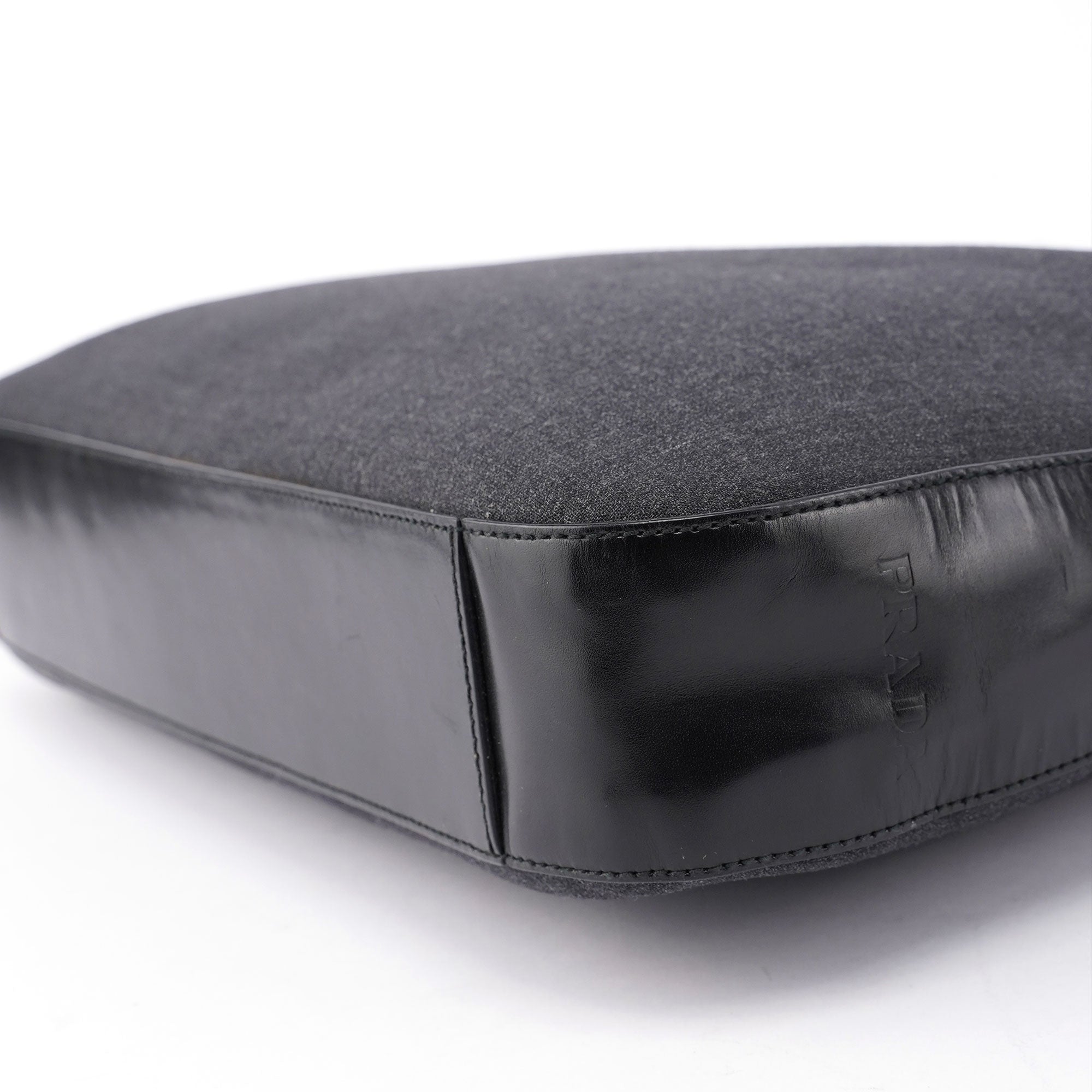 Black Tessuto Leather Shoulder Bag