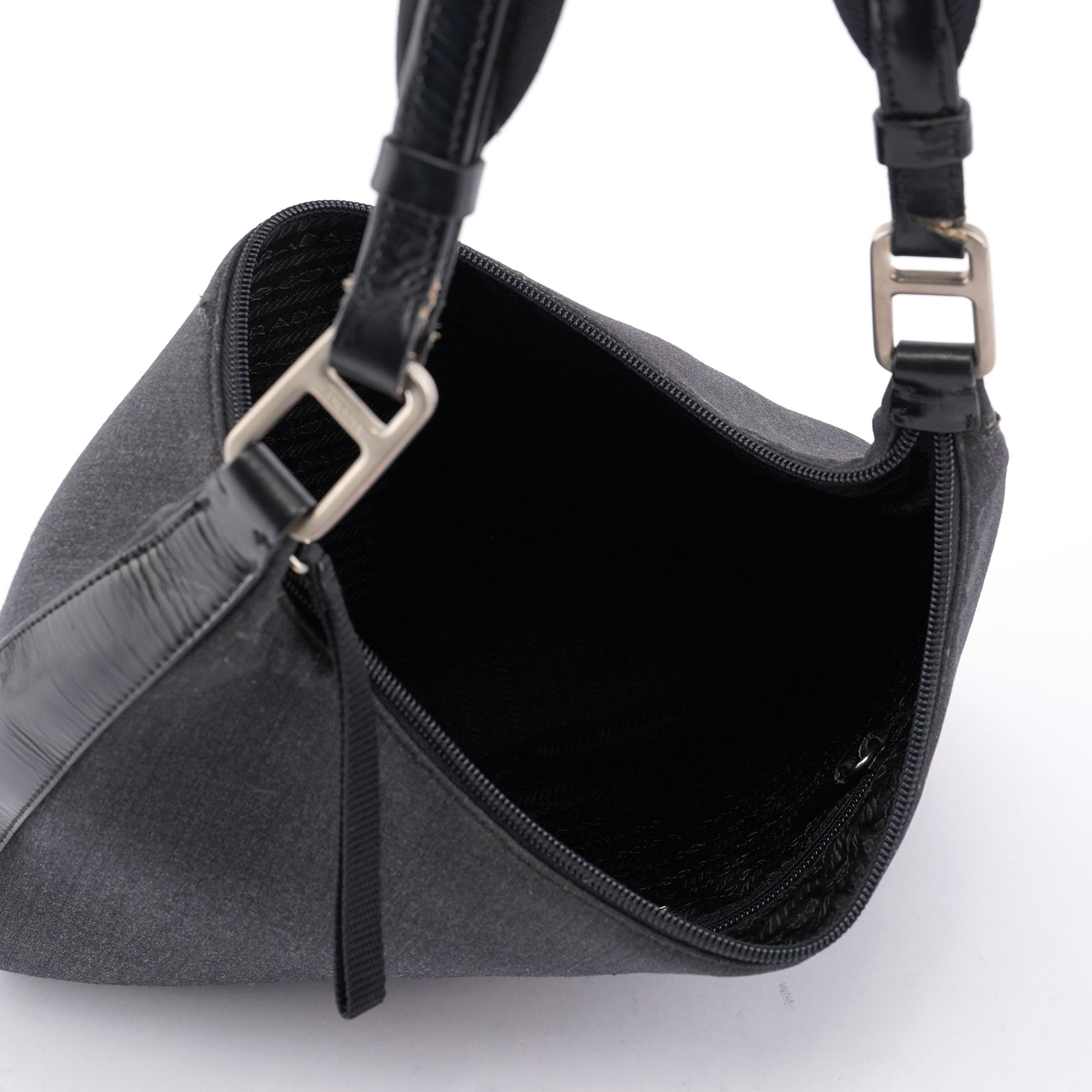 Black Tessuto Leather Shoulder Bag