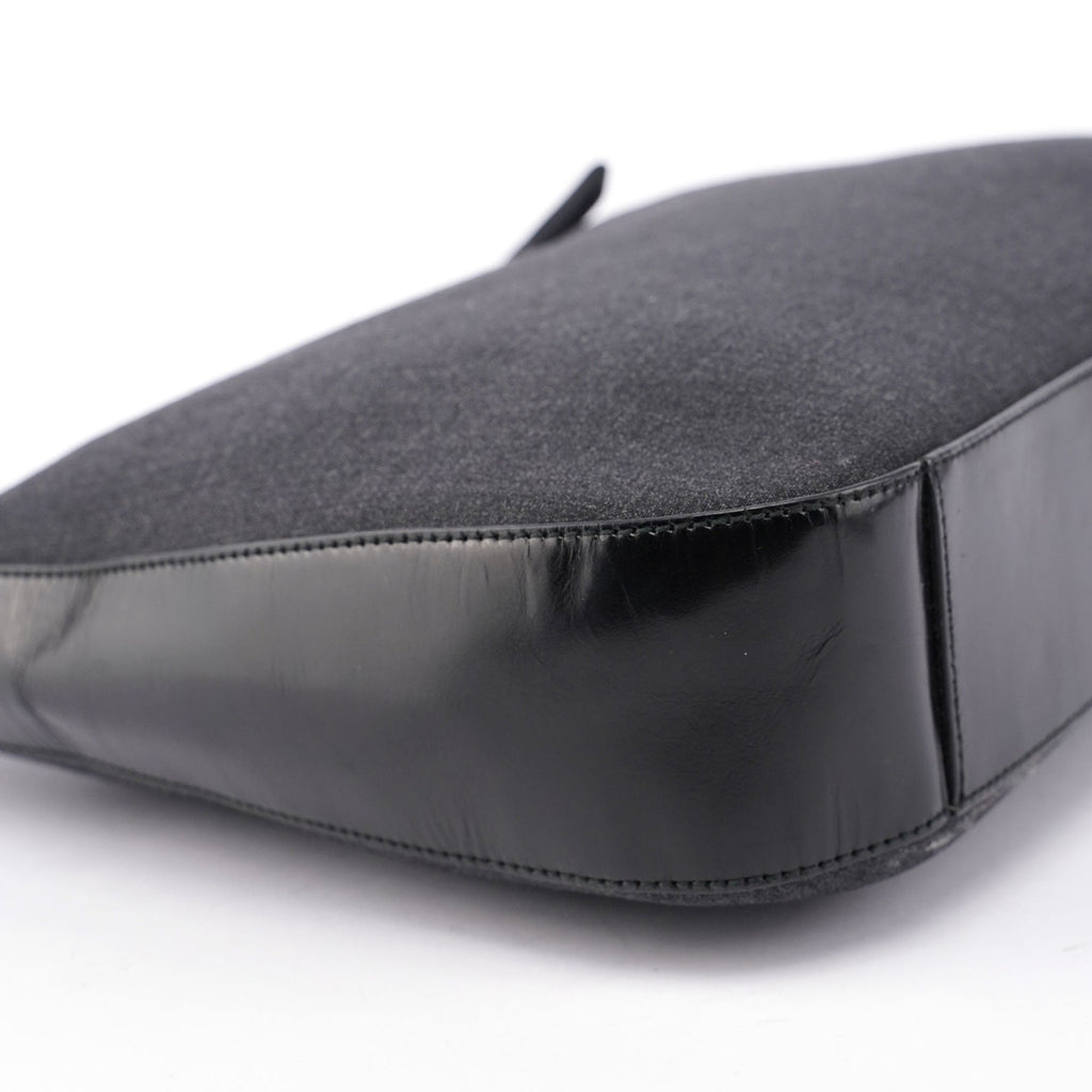 Black Tessuto Leather Shoulder Bag