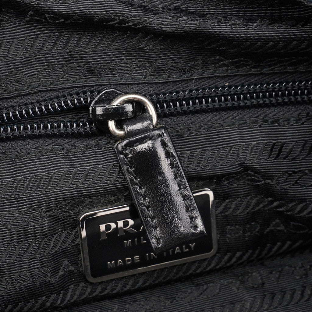 Black Tessuto Leather Shoulder Bag
