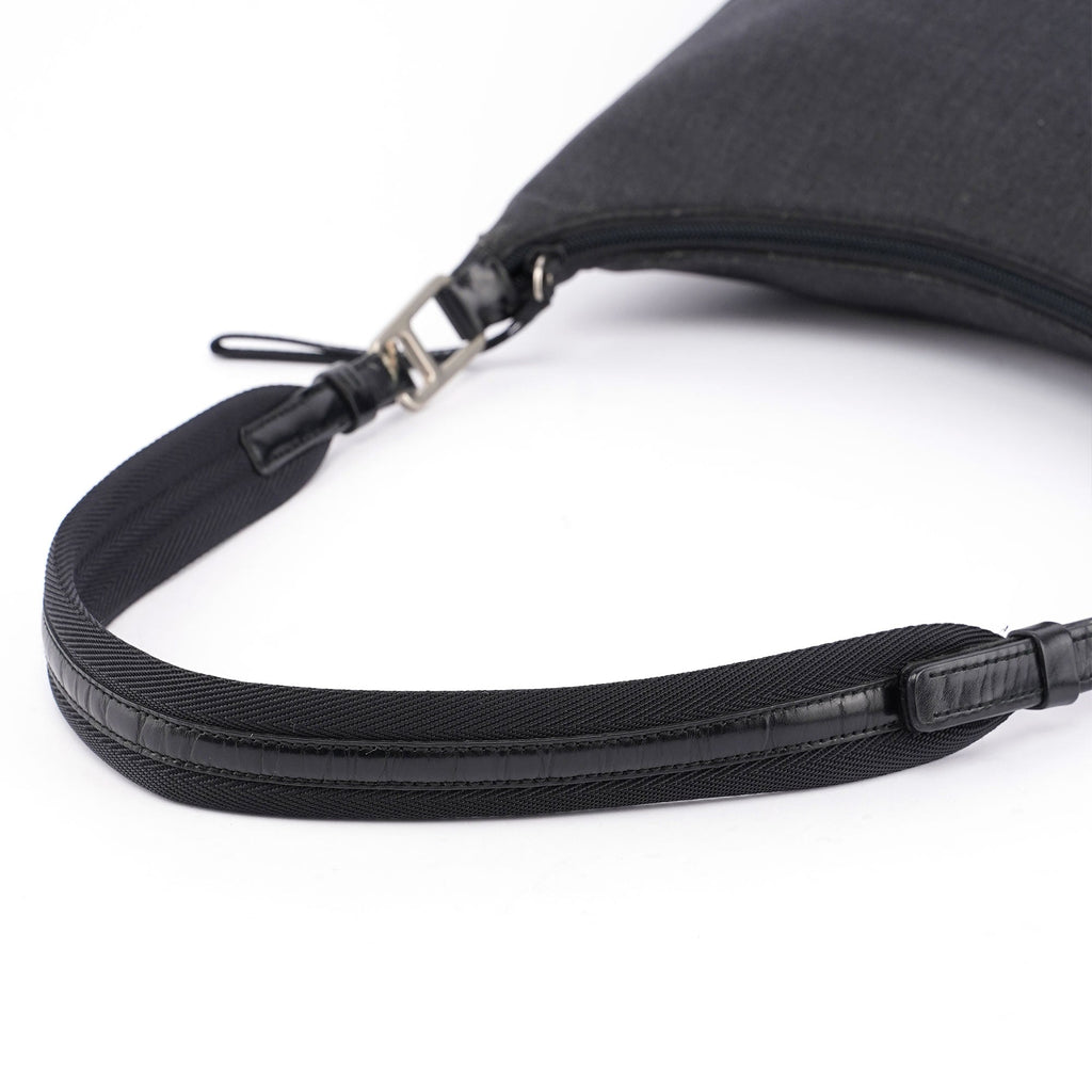 Black Tessuto Leather Shoulder Bag