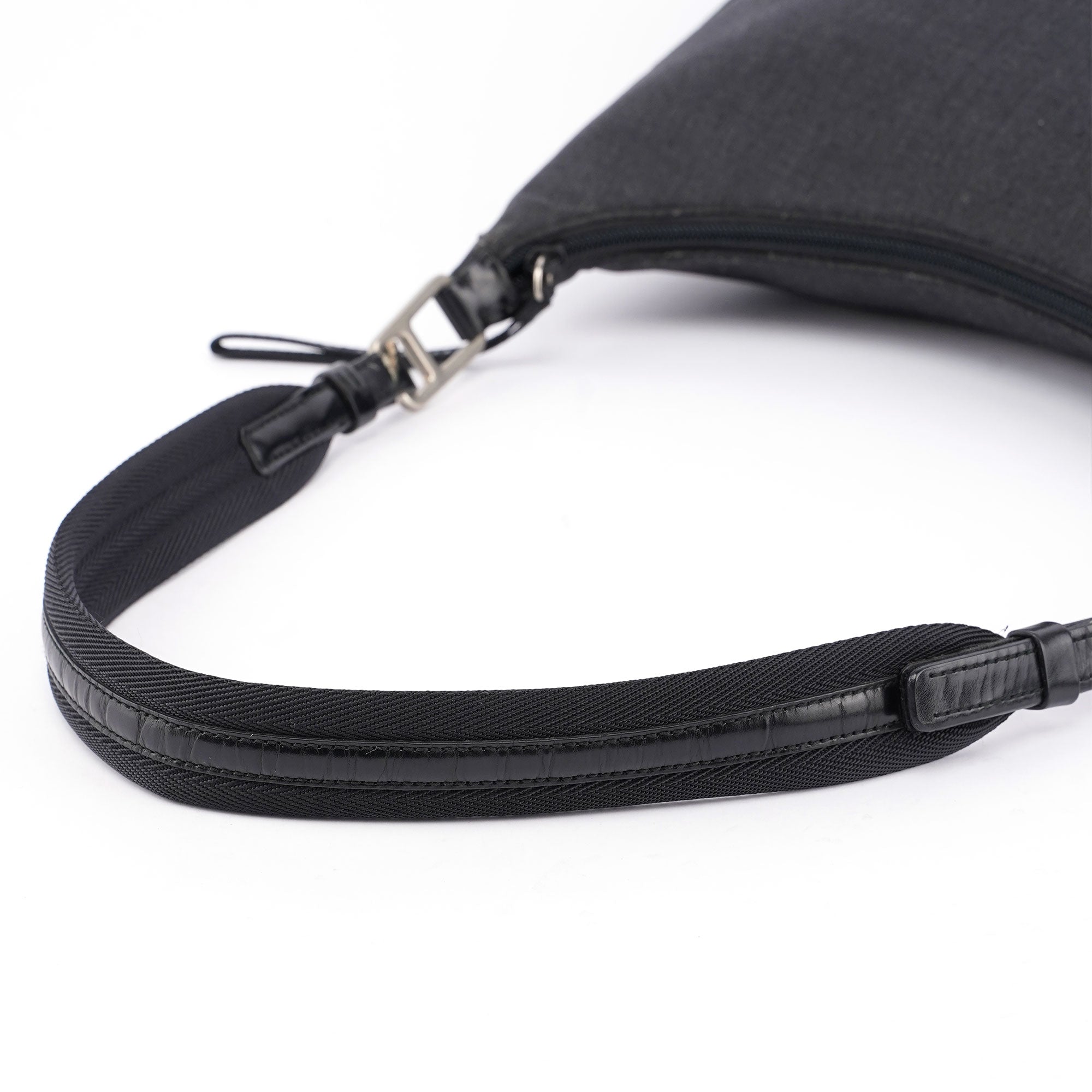 Black Tessuto Leather Shoulder Bag