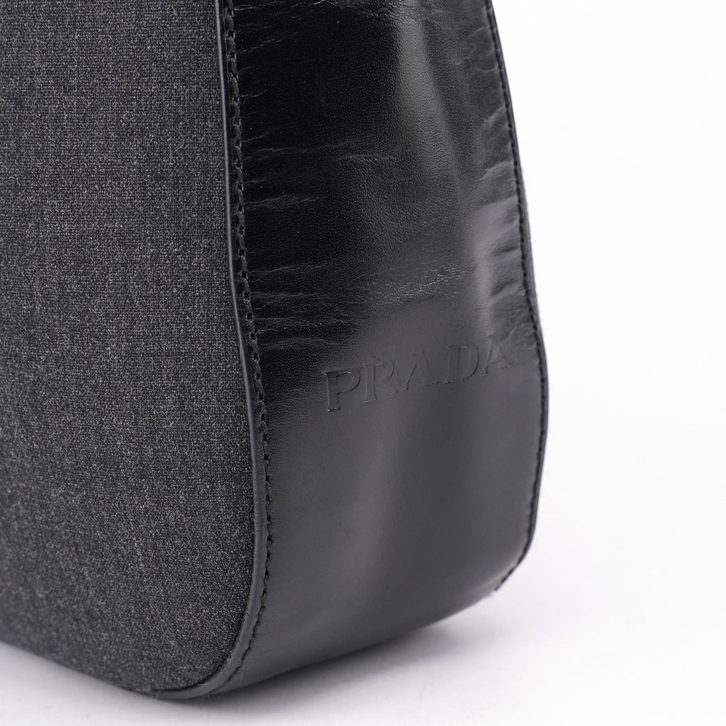 Black Tessuto Leather Shoulder Bag