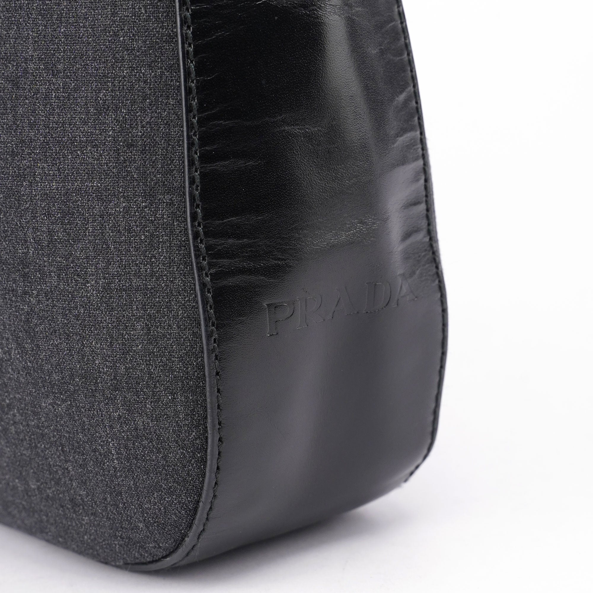 Black Tessuto Leather Shoulder Bag