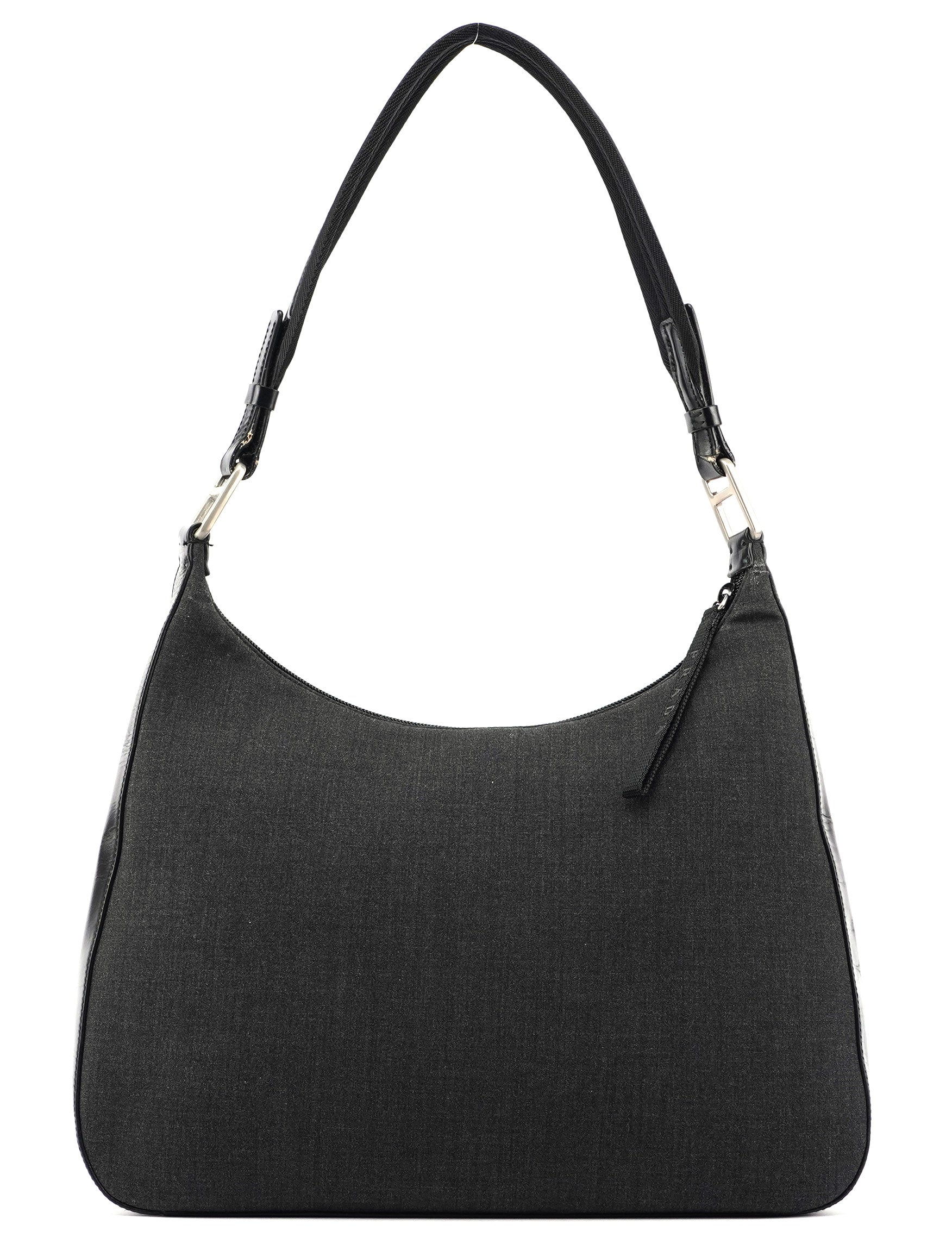 Black Tessuto Leather Shoulder Bag