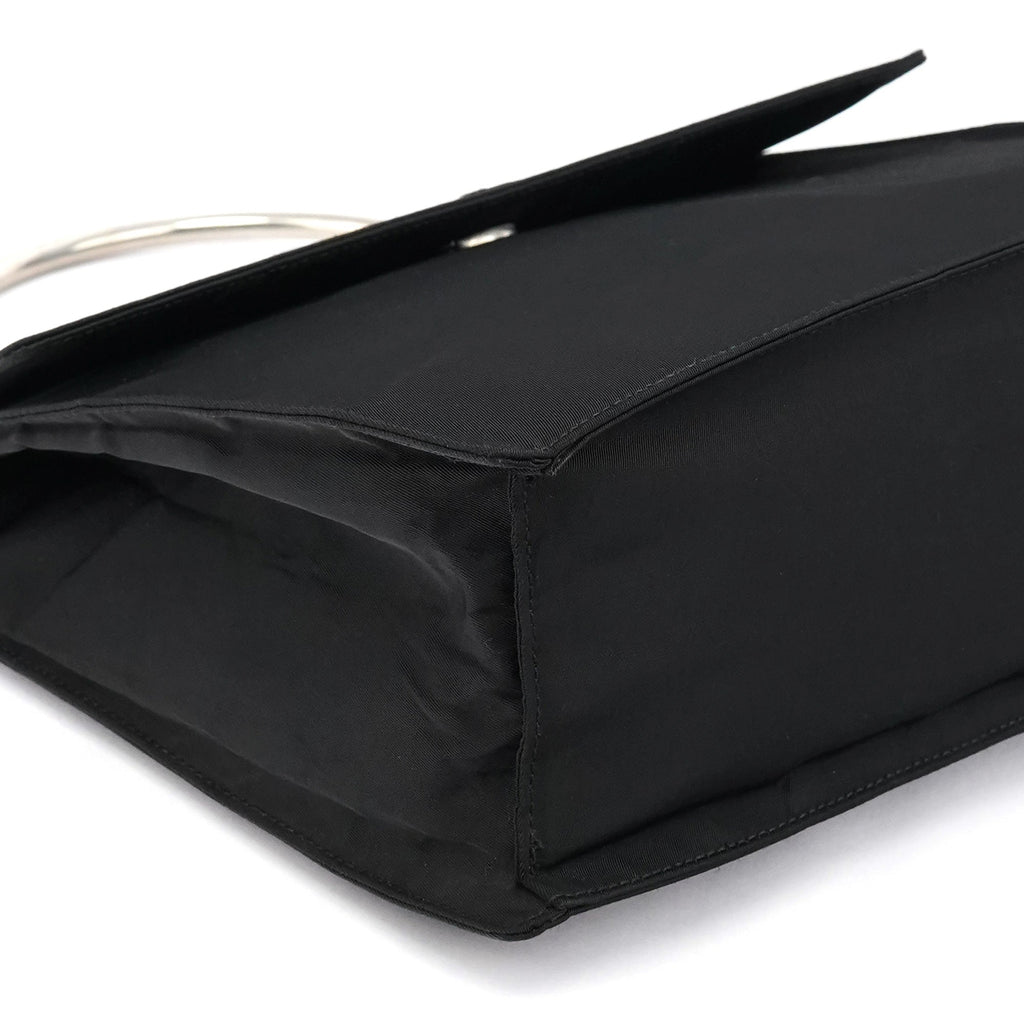 Black Tessuto Metal Nylon Top Handle Bag