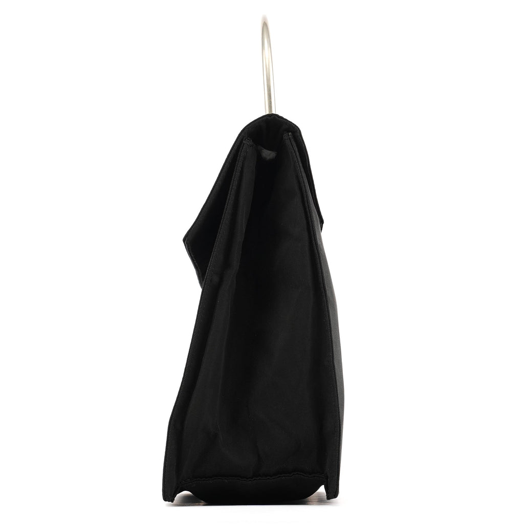 Black Tessuto Metal Nylon Top Handle Bag