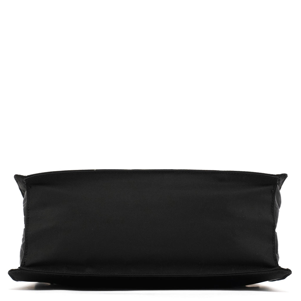 Black Tessuto Metal Nylon Top Handle Bag