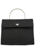 Black Tessuto Metal Nylon Top Handle Bag
