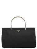 Black Tessuto Metal Nylon Tote Bag