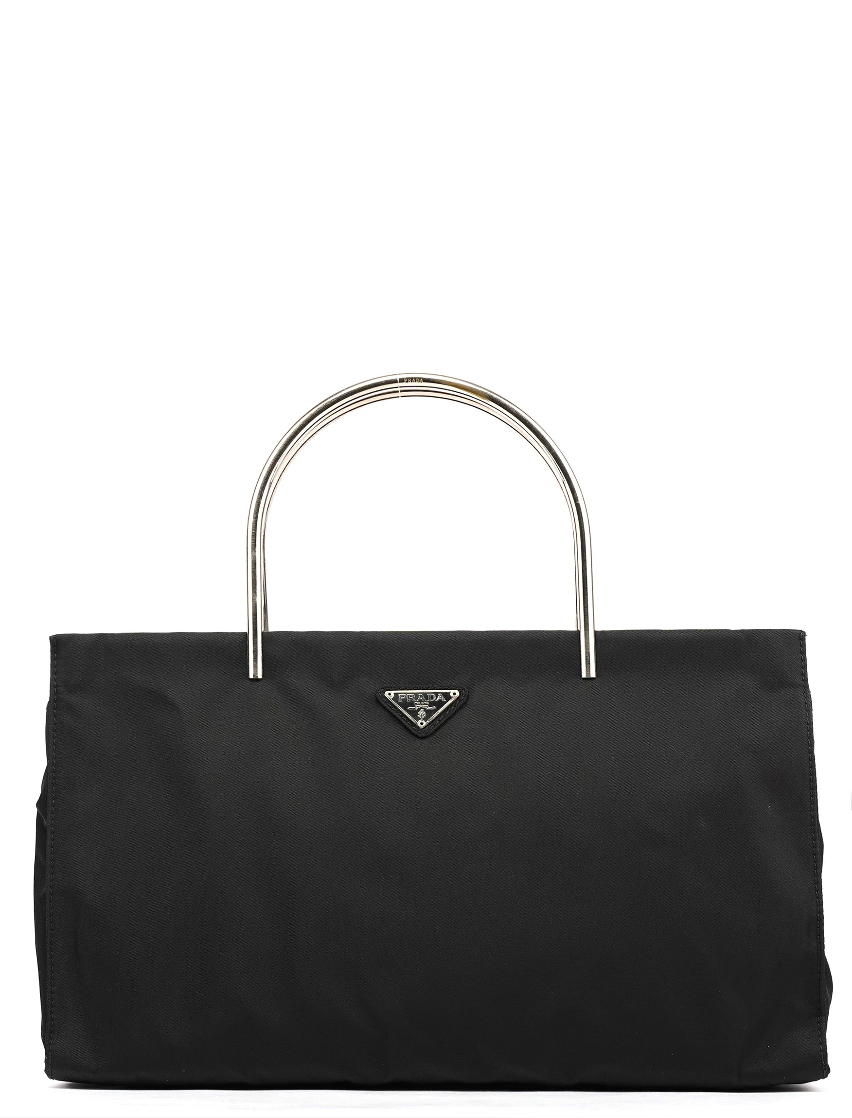 Black Tessuto Metal Nylon Tote Bag