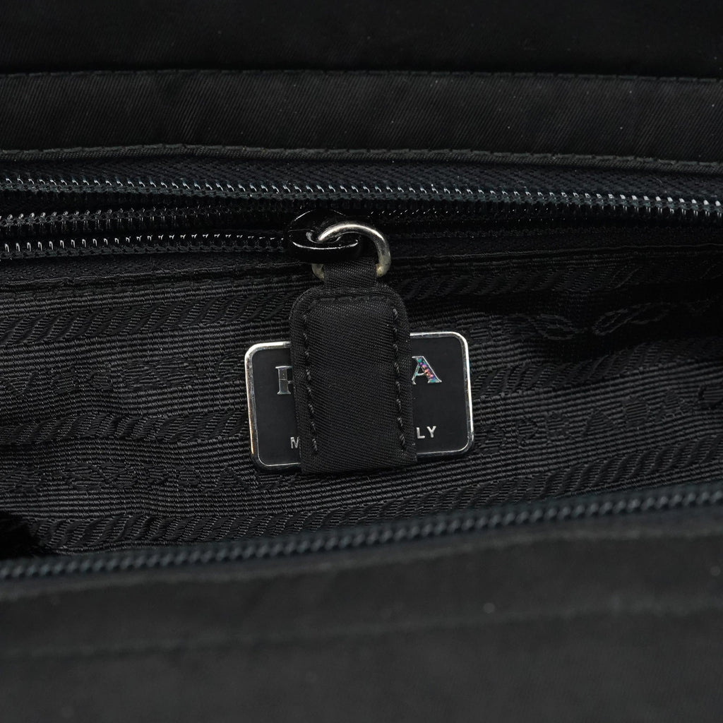 Black Tessuto Metal Nylon Tote Bag