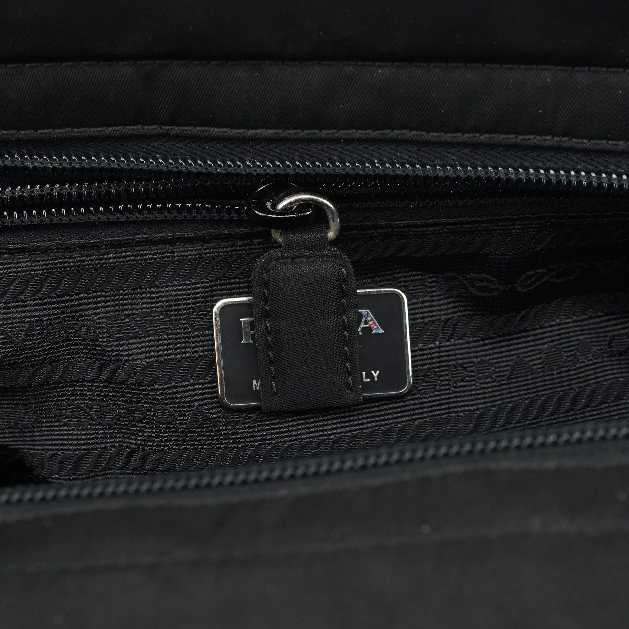 Black Tessuto Metal Nylon Tote Bag