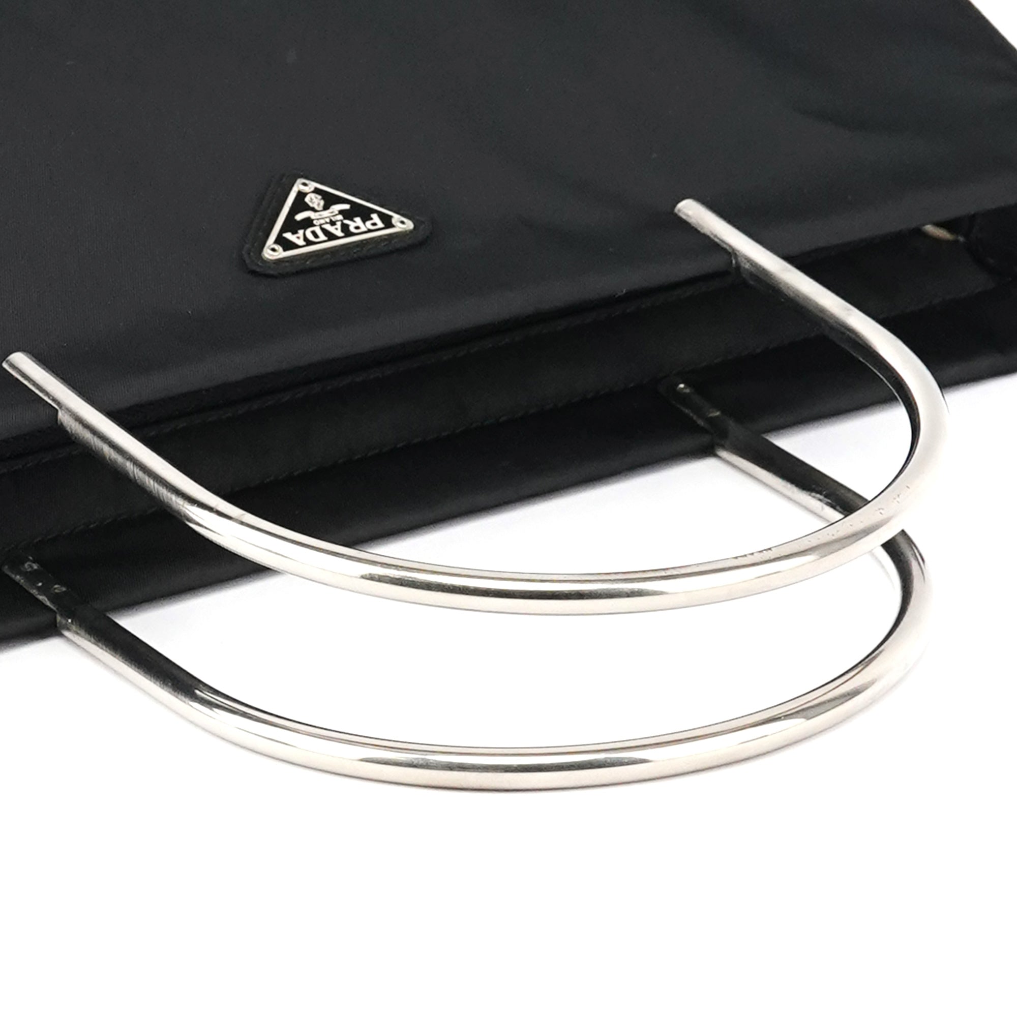 Black Tessuto Metal Nylon Tote Bag