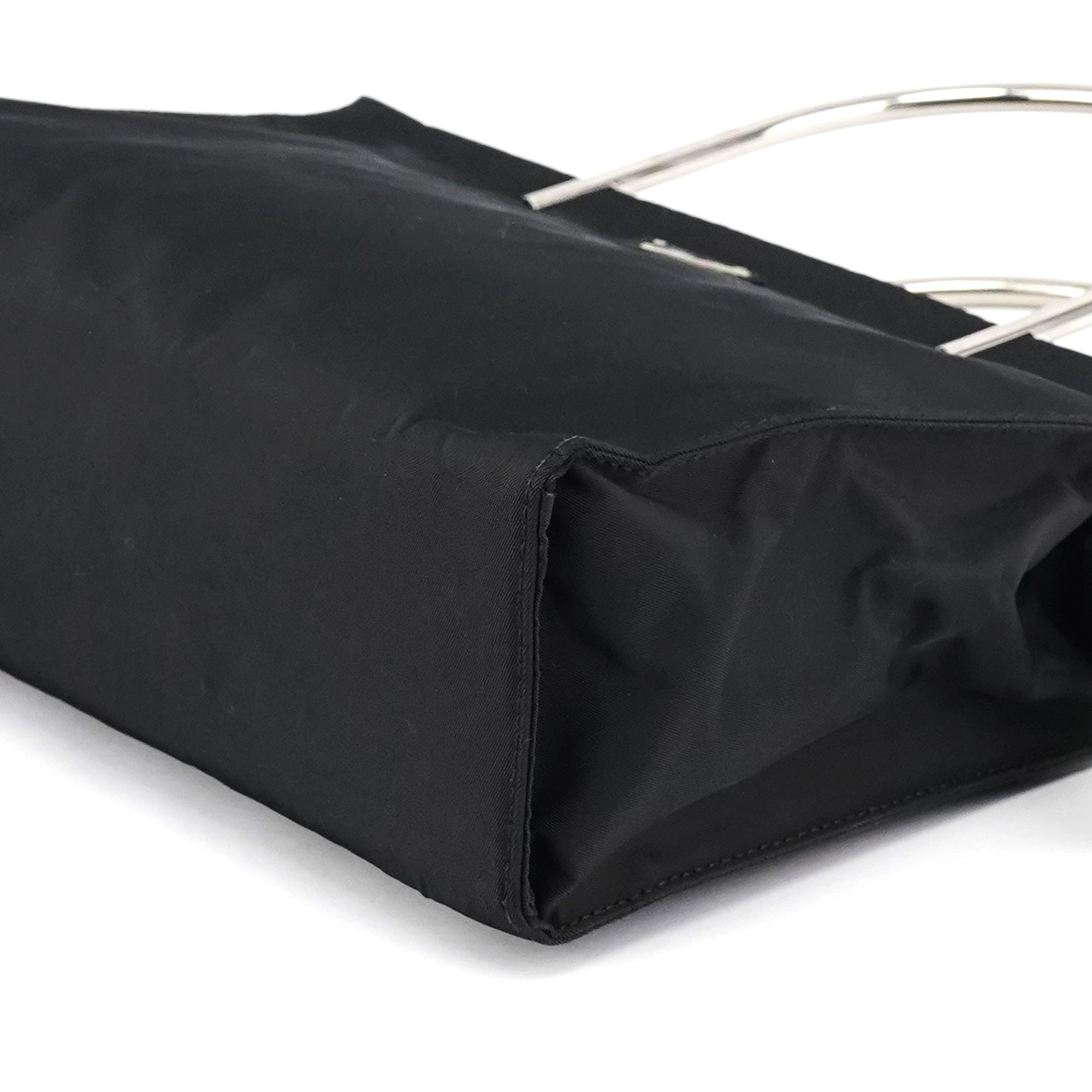 Black Tessuto Metal Nylon Tote Bag