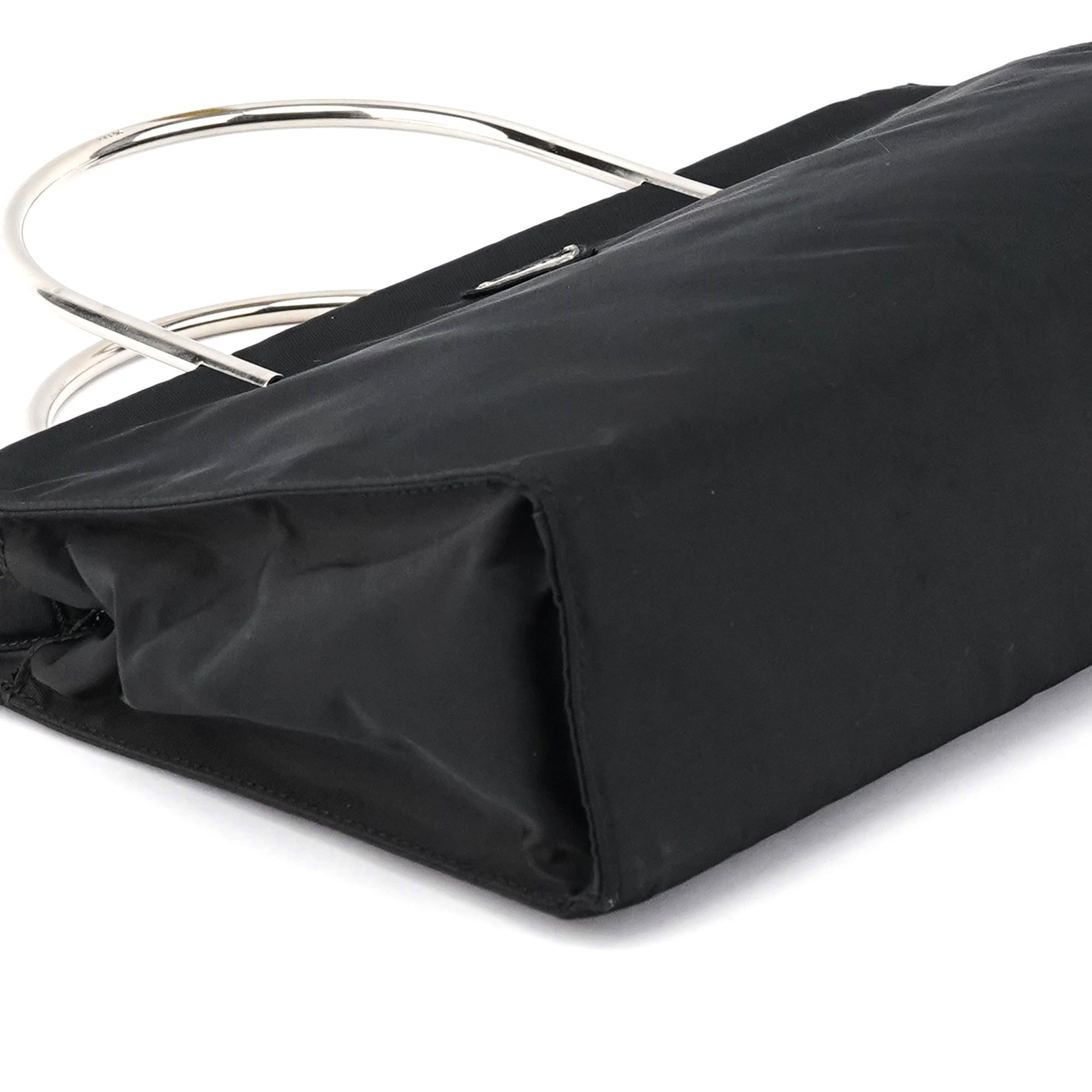Black Tessuto Metal Nylon Tote Bag