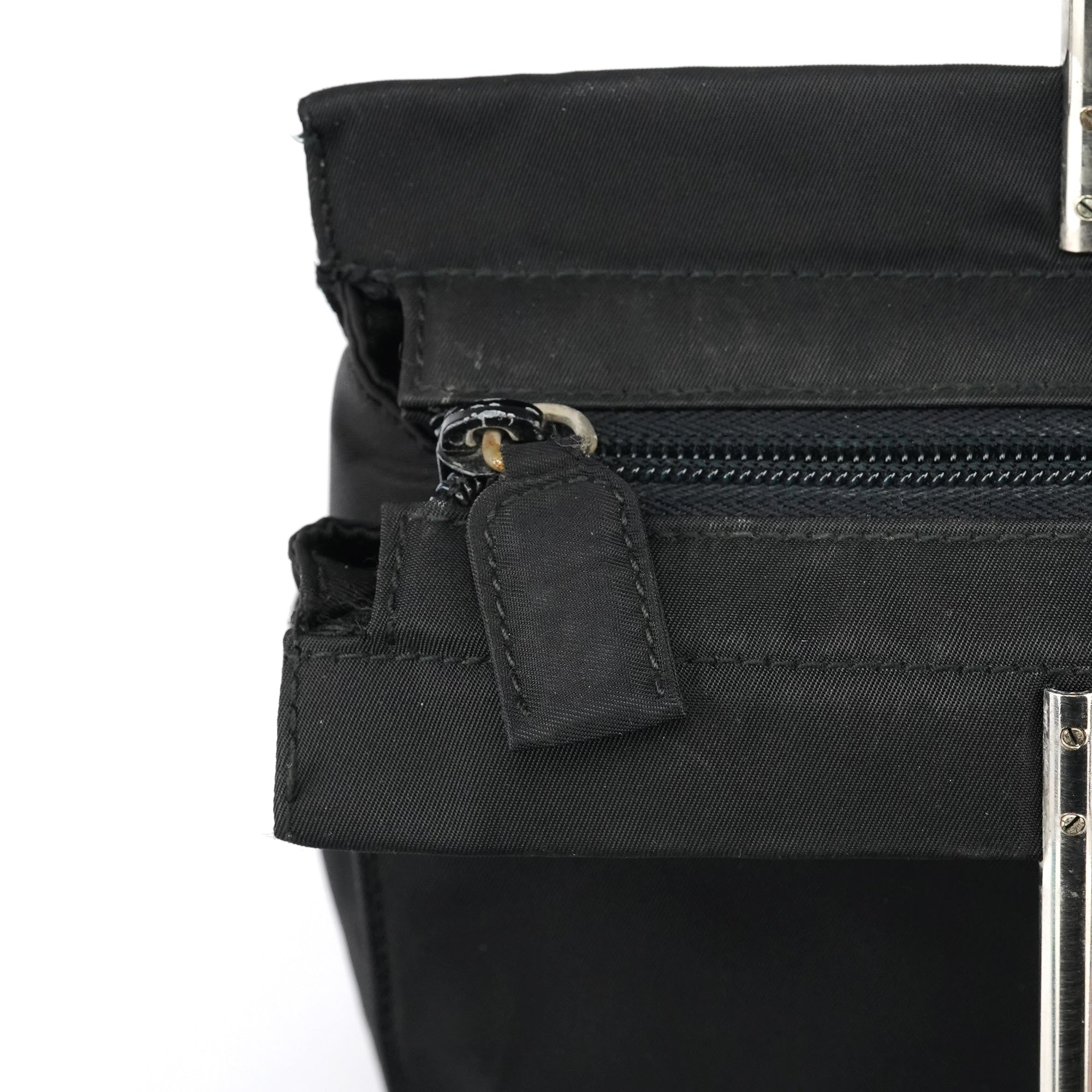 Black Tessuto Metal Nylon Tote Bag