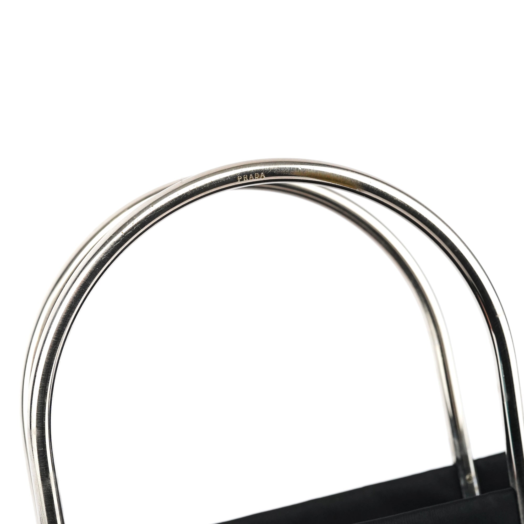 Black Tessuto Metal Nylon Tote Bag