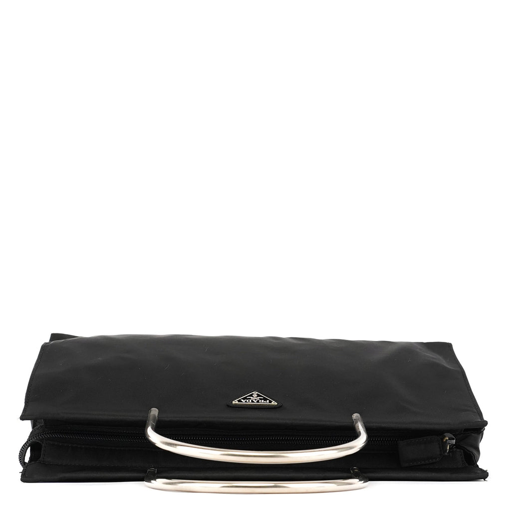 Black Tessuto Metal Nylon Tote Bag
