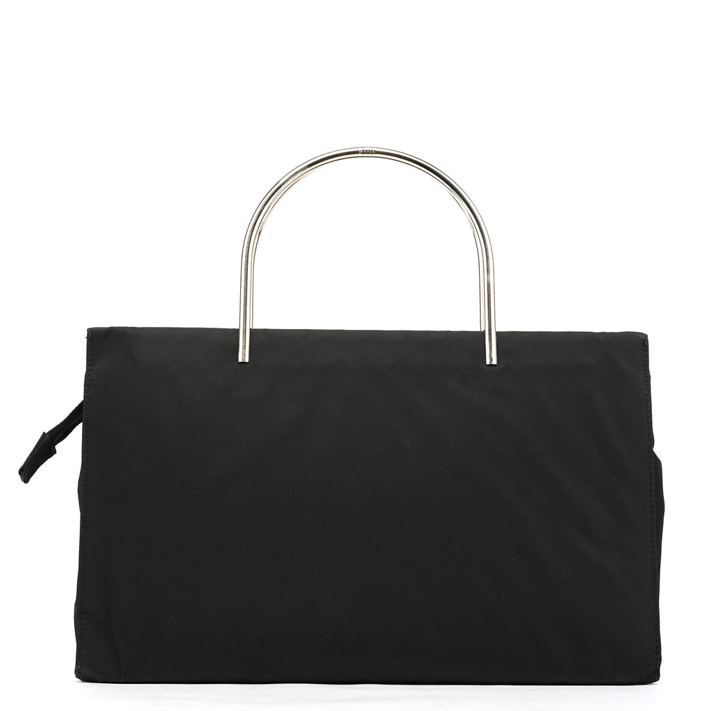 Black Tessuto Metal Nylon Tote Bag