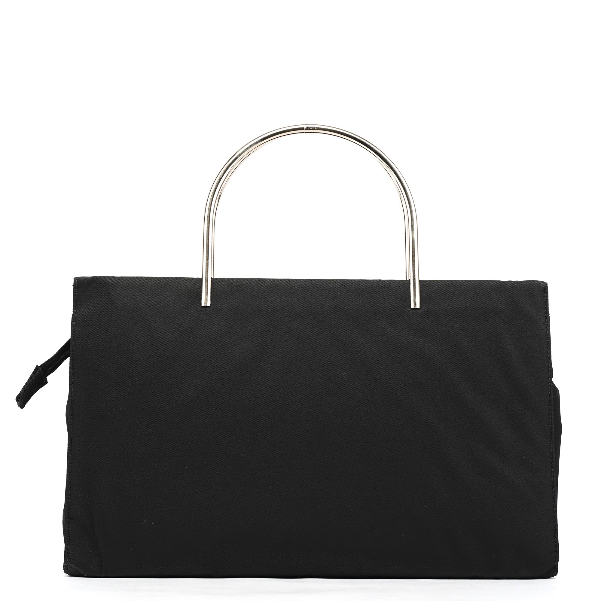 Black Tessuto Metal Nylon Tote Bag