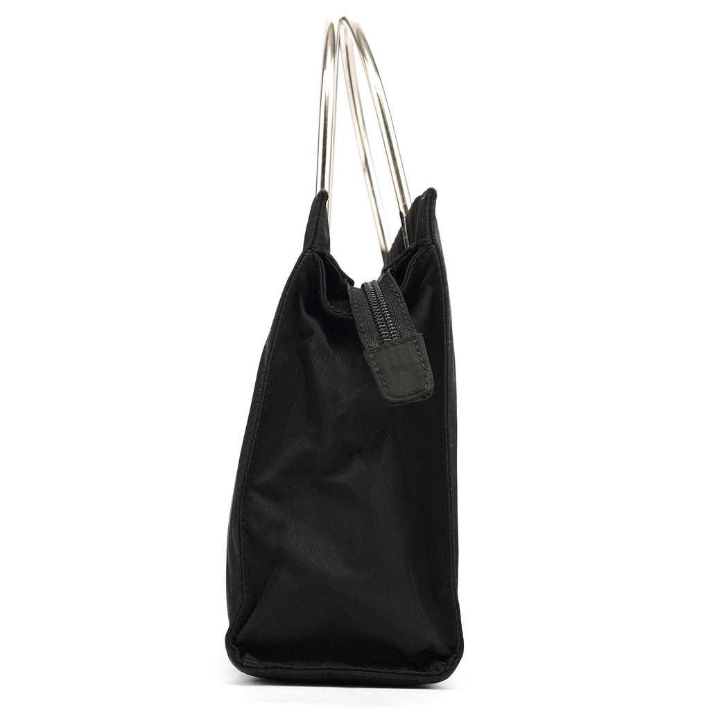 Black Tessuto Metal Nylon Tote Bag