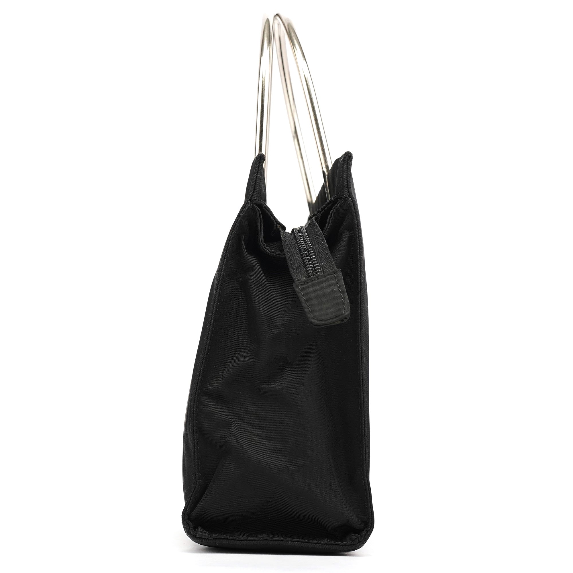 Black Tessuto Metal Nylon Tote Bag