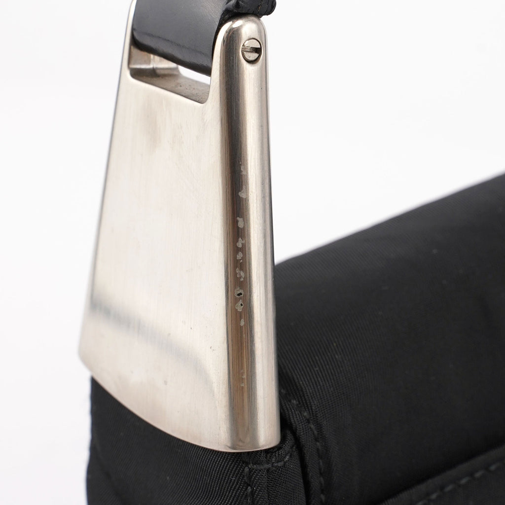 Black Tessuto Metal Shoulder Bag