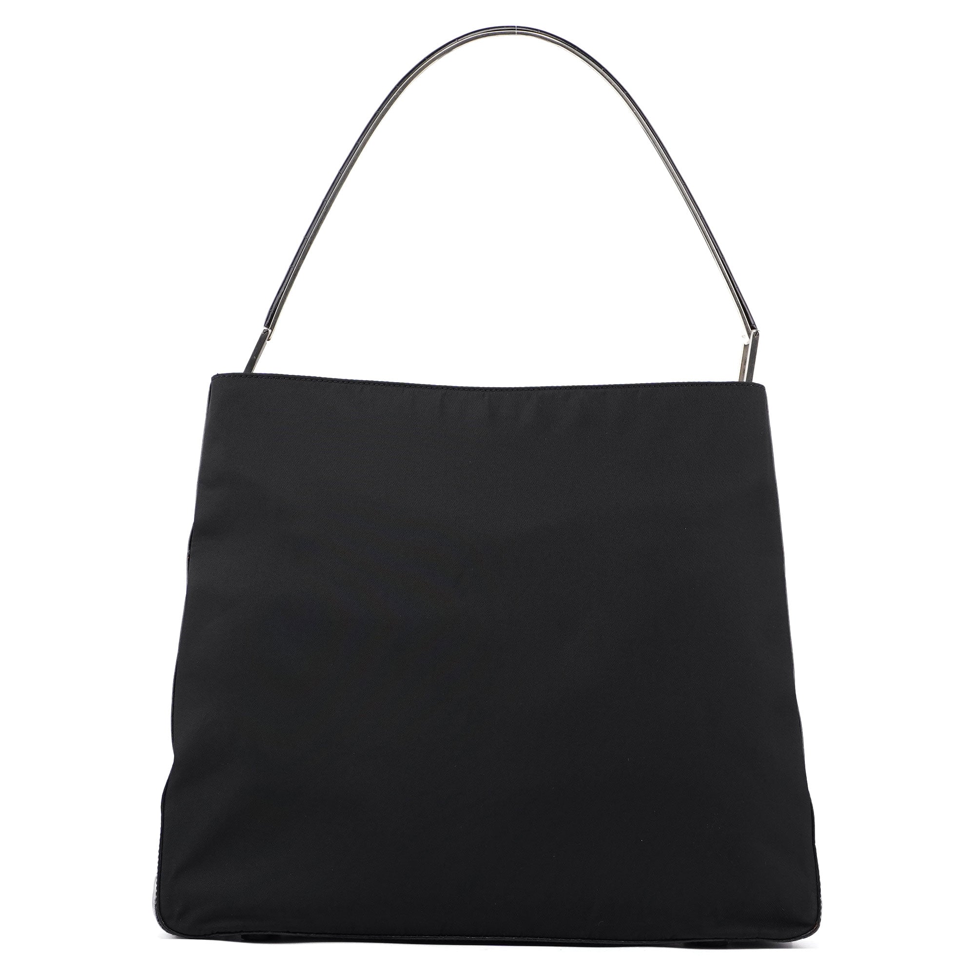 B8434 Black Tessuto Metallo Croc Shoulder Bag