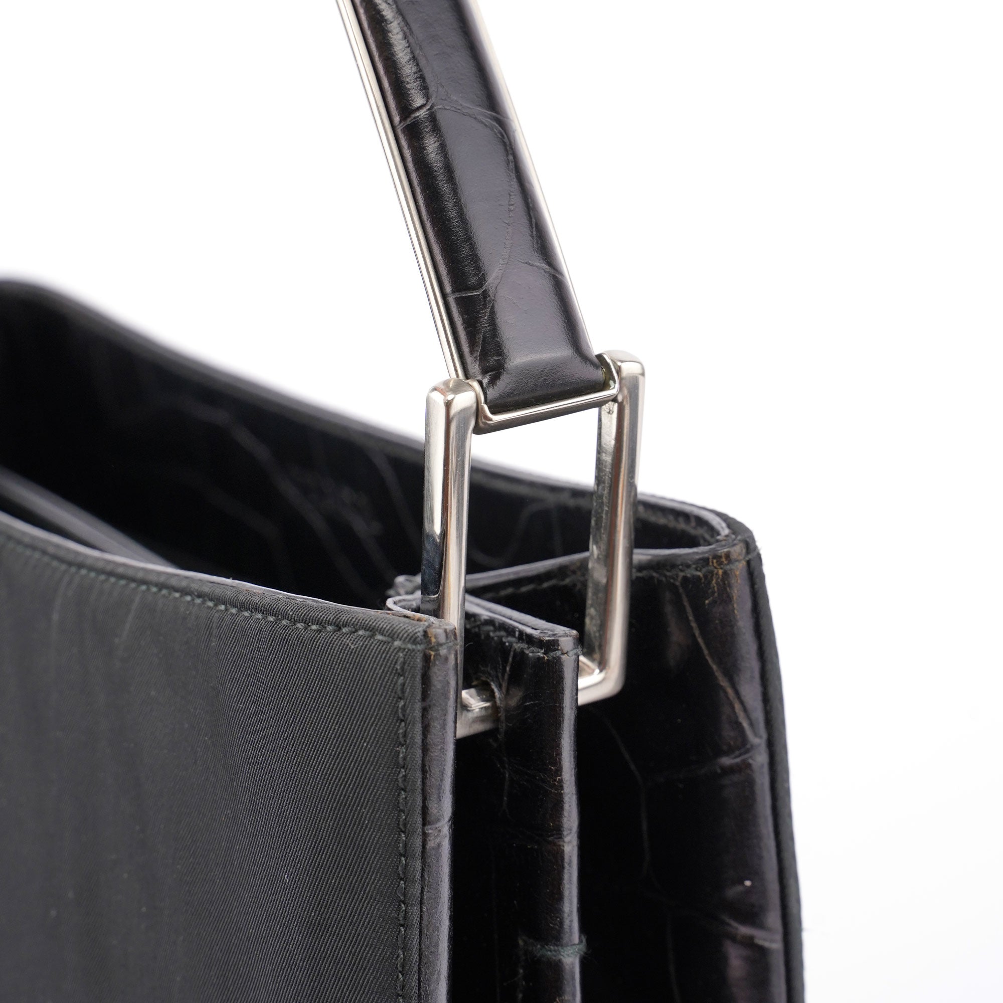 Black Tessuto Metallo Shoulder Bag