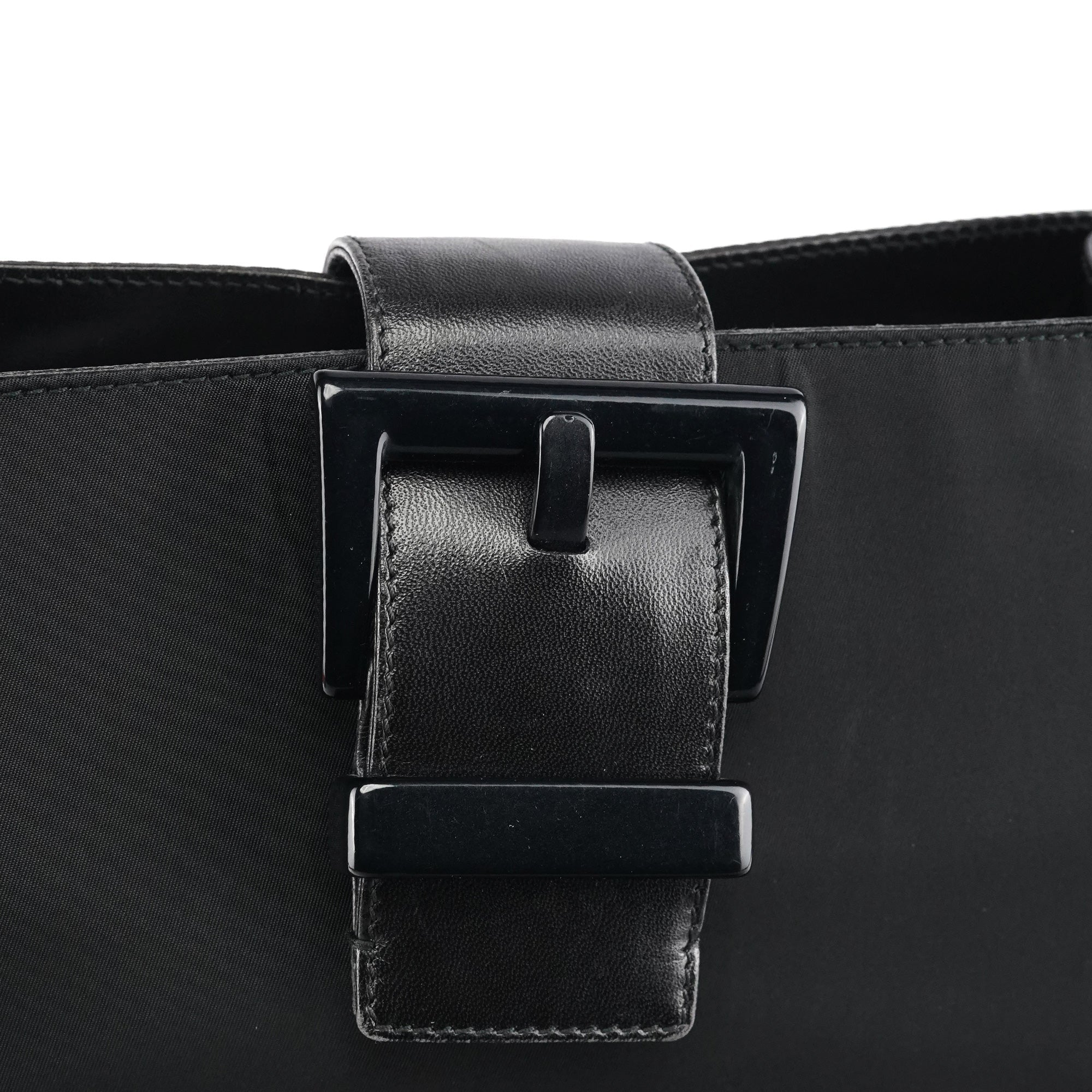 Black Tessuto Nappa Buckle Shoulder Bag