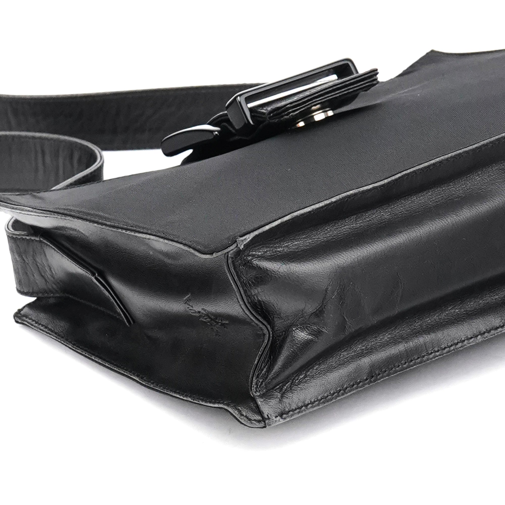 Black Tessuto Nappa Buckle Shoulder Bag