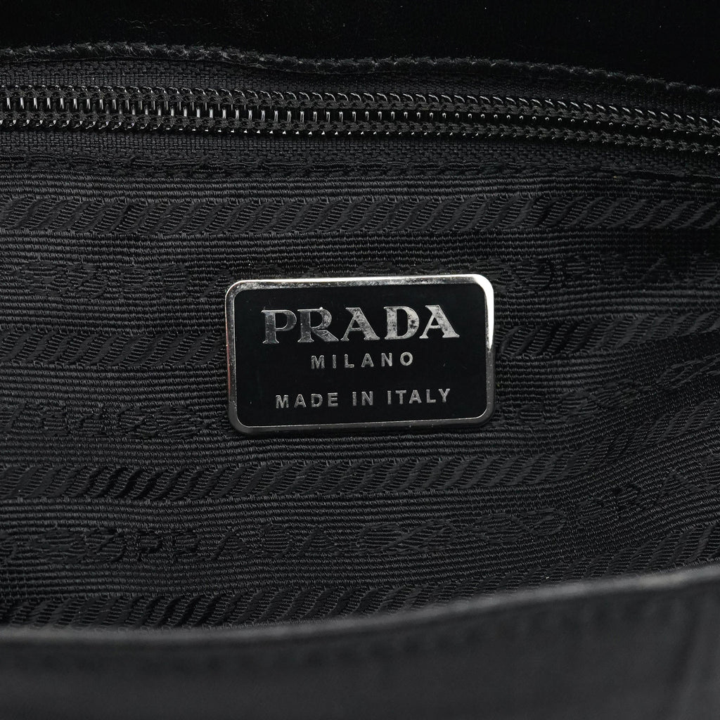 Black Tessuto Nappa Buckle Shoulder Bag