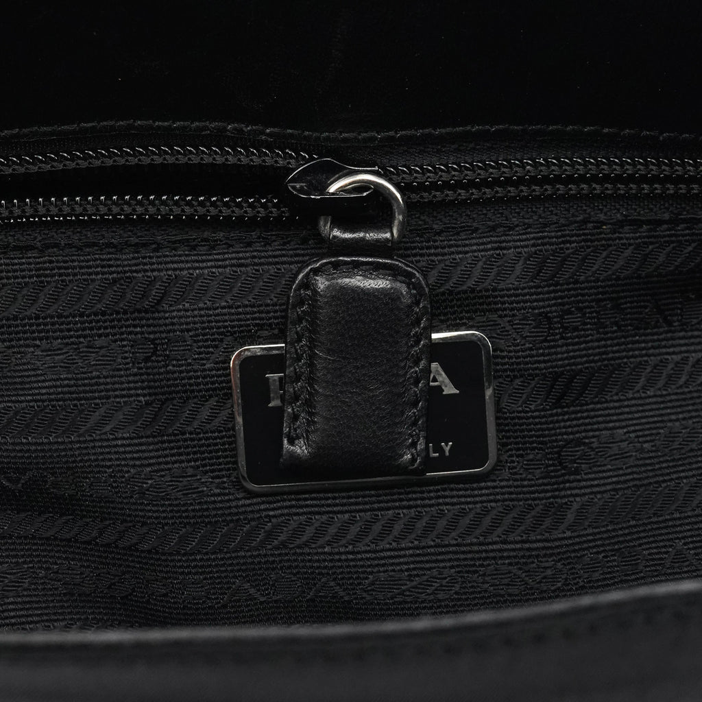 Black Tessuto Nappa Buckle Shoulder Bag