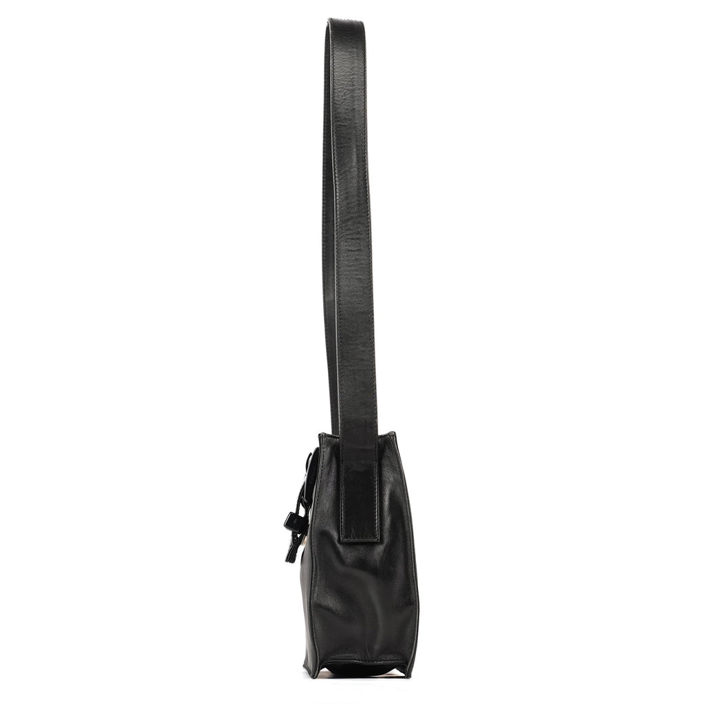 Black Tessuto Nappa Buckle Shoulder Bag
