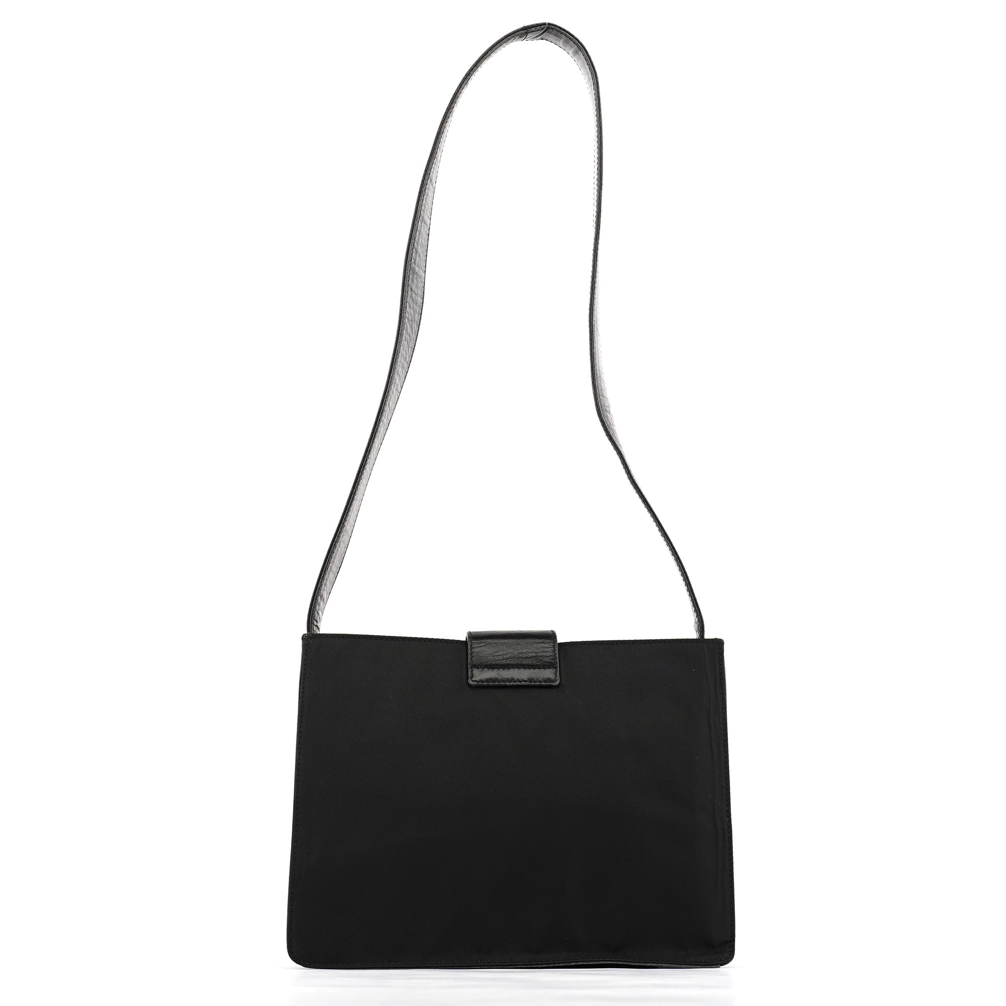 Black Tessuto Nappa Buckle Shoulder Bag