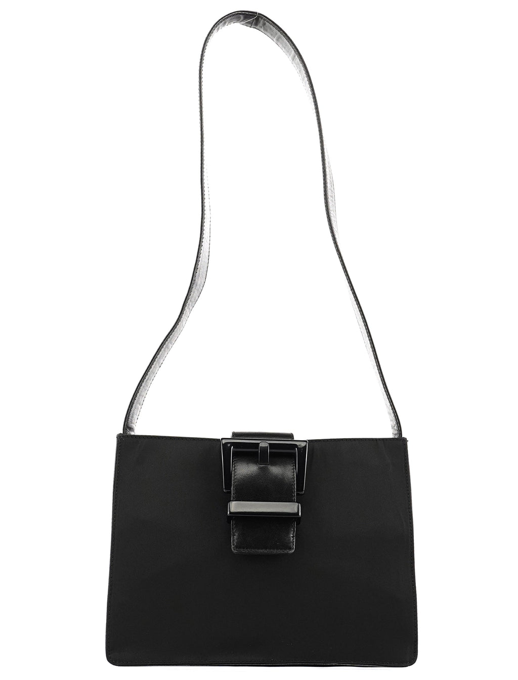 Black Tessuto Nappa Buckle Shoulder Bag