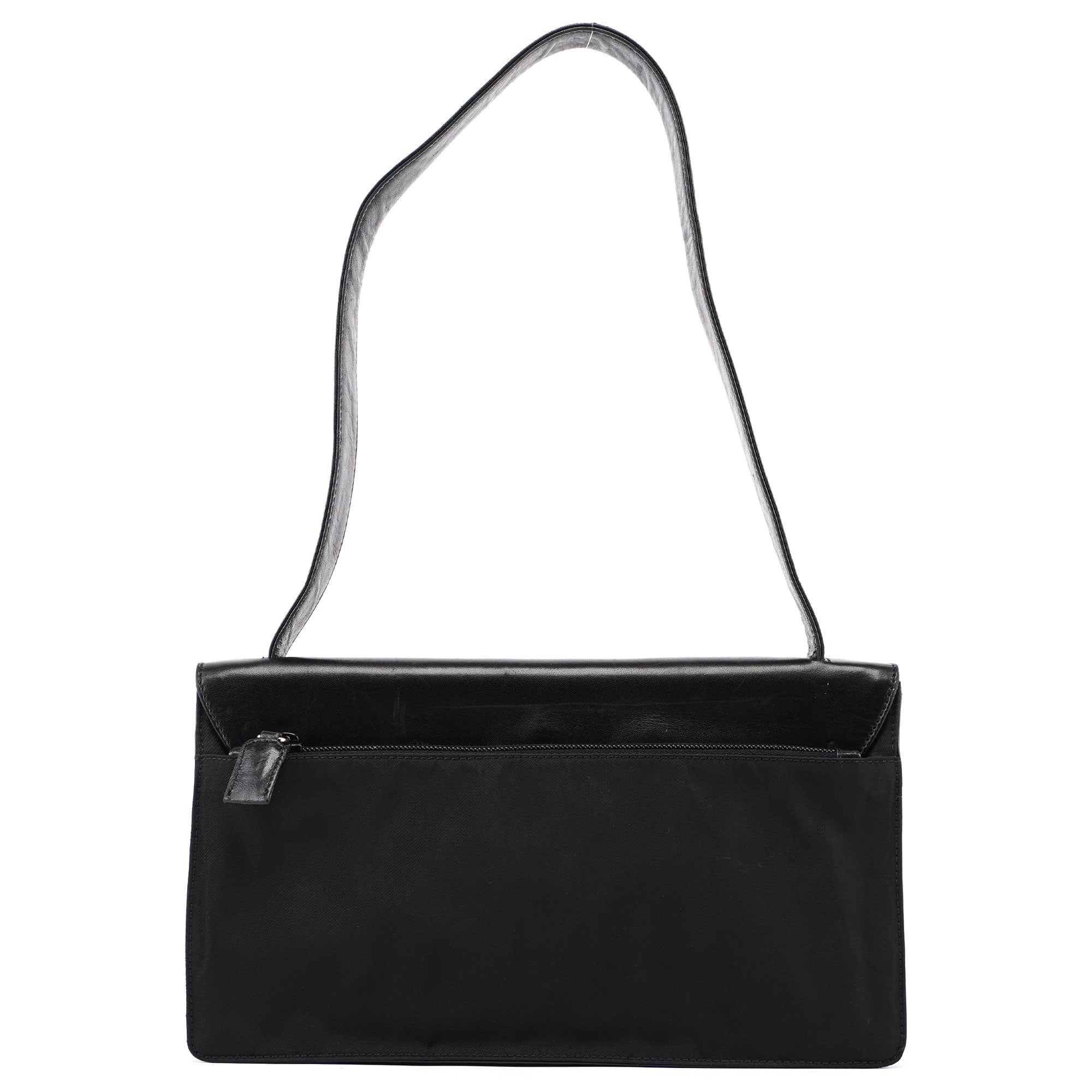 Black Tessuto Nappa Buckle Shoulder Bag