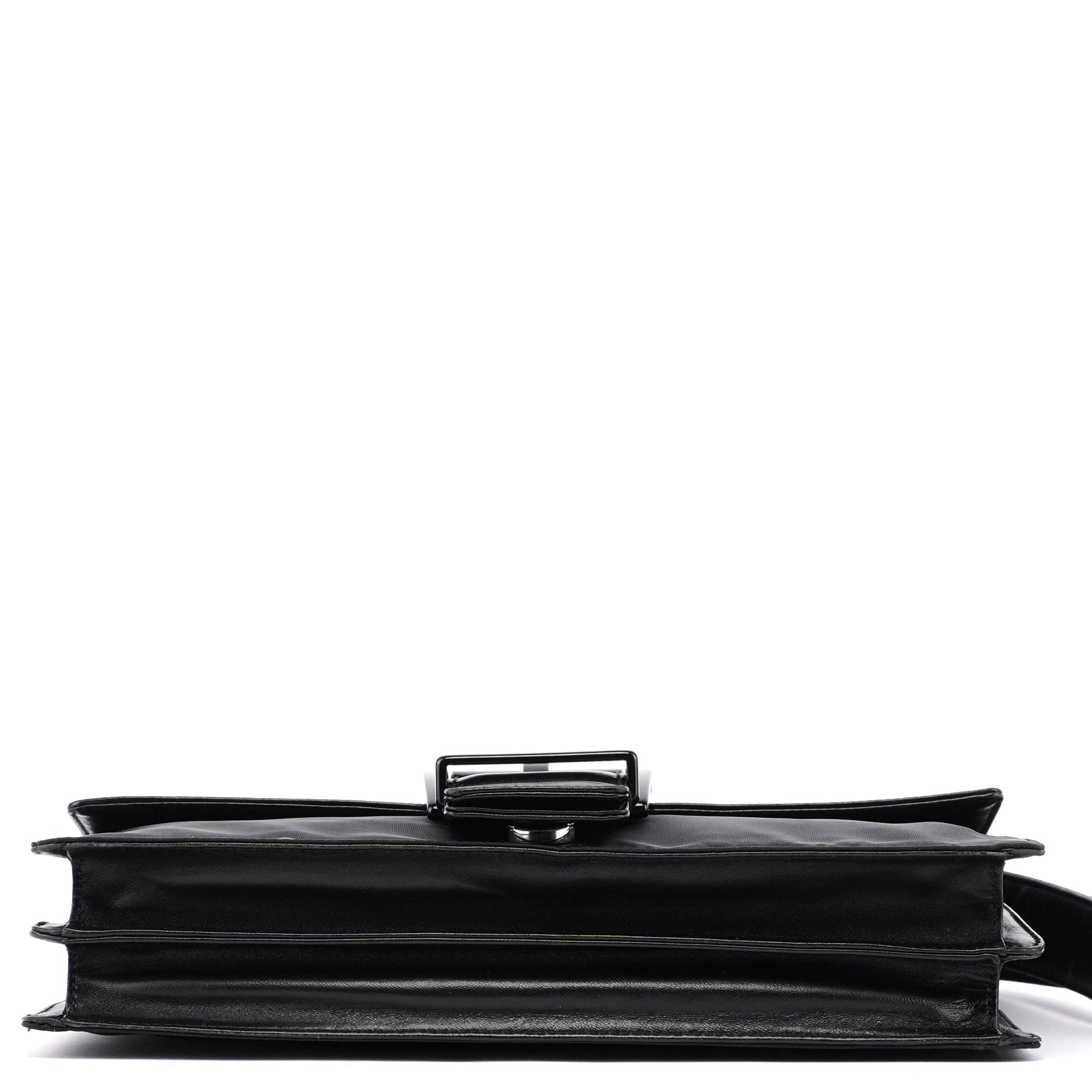 Black Tessuto Nappa Buckle Shoulder Bag