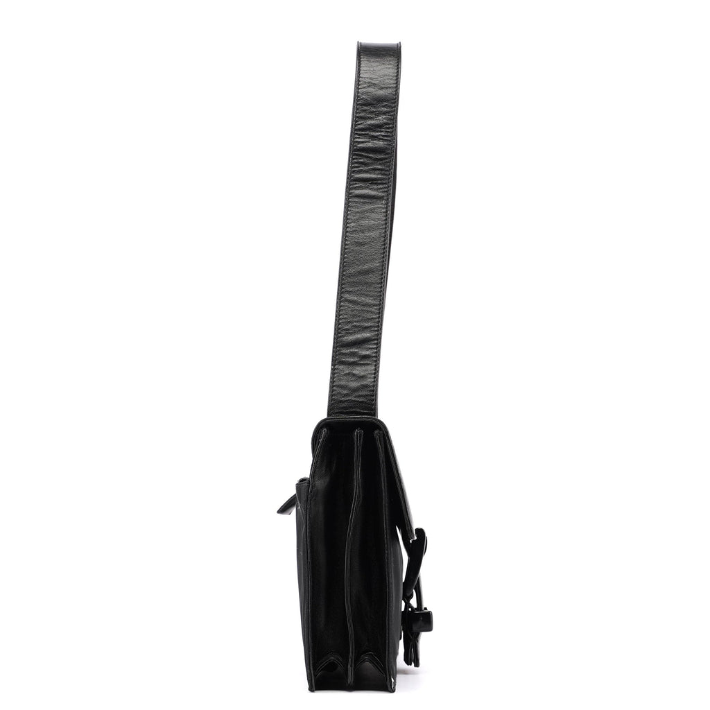 Black Tessuto Nappa Buckle Shoulder Bag