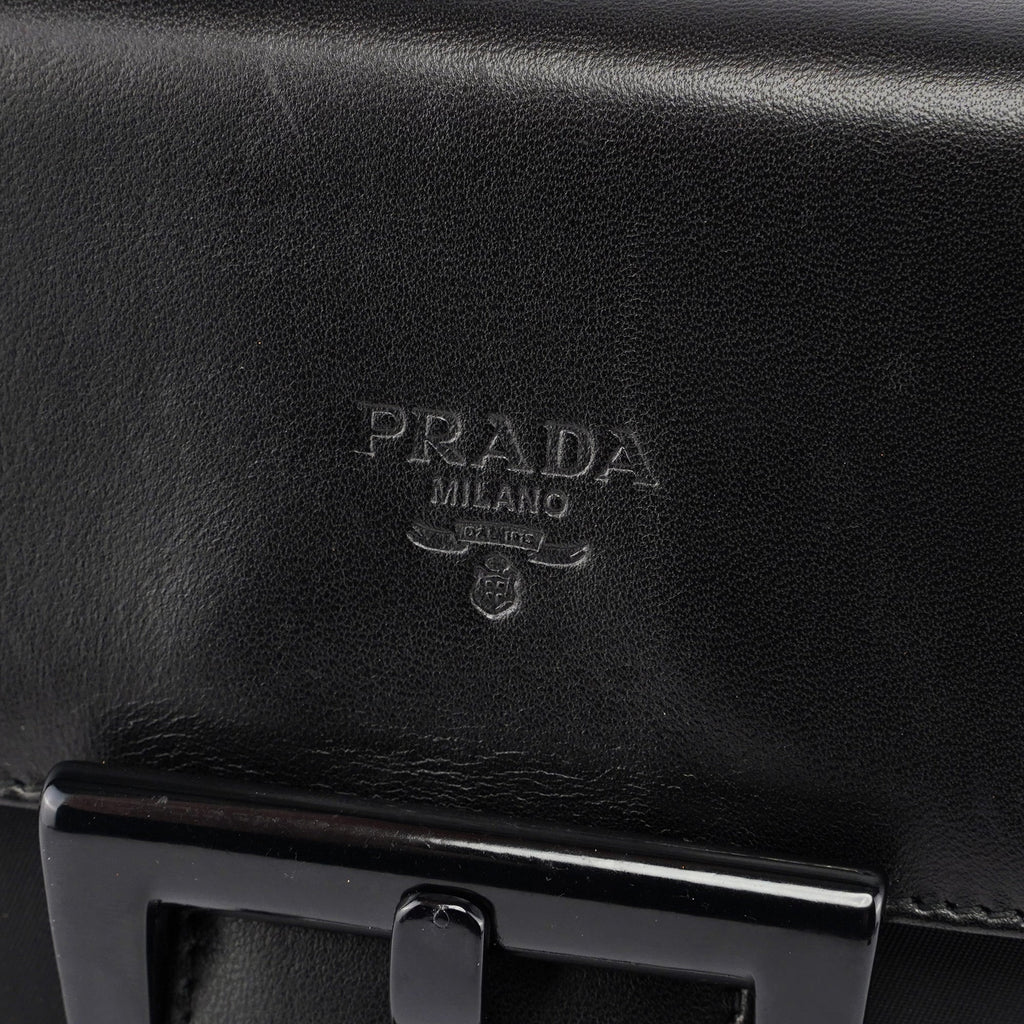 Black Tessuto Nappa Buckle Shoulder Bag
