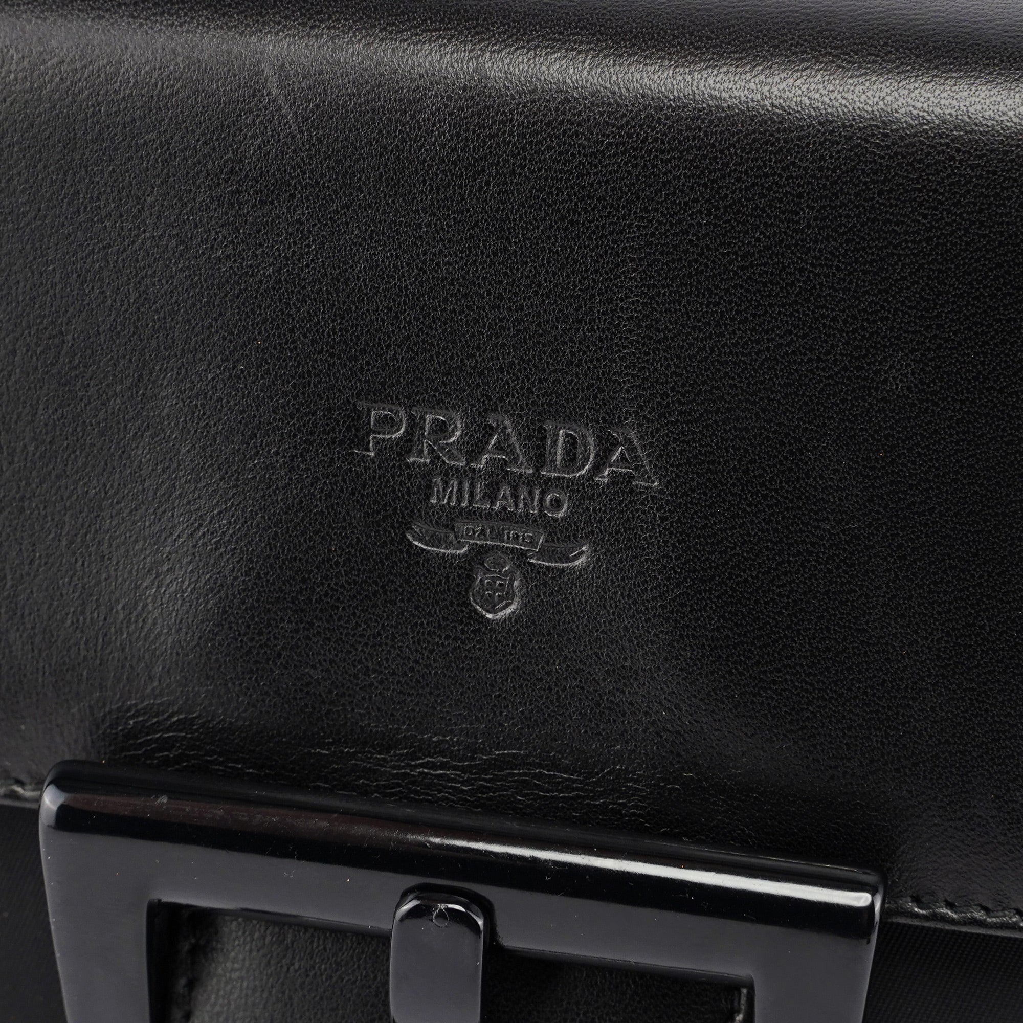 Black Tessuto Nappa Buckle Shoulder Bag