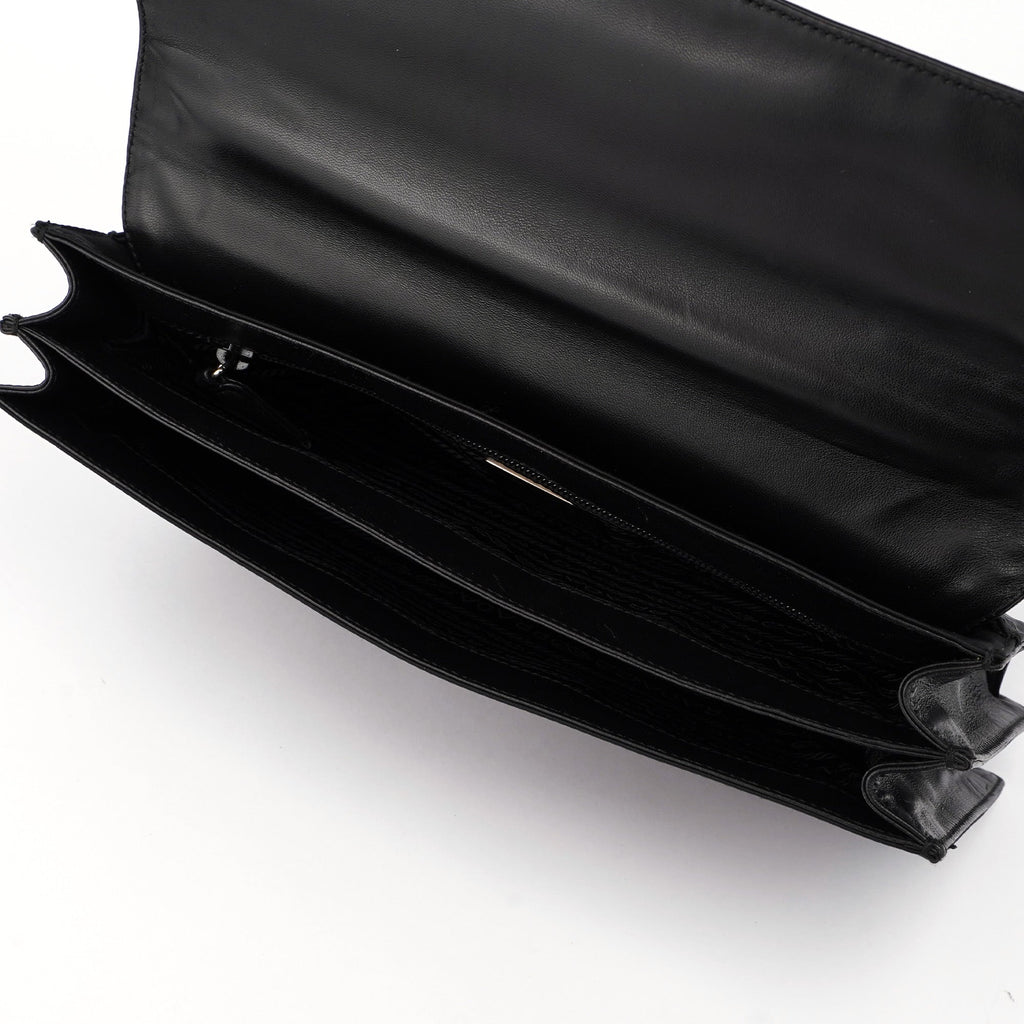 Black Tessuto Nappa Buckle Shoulder Bag