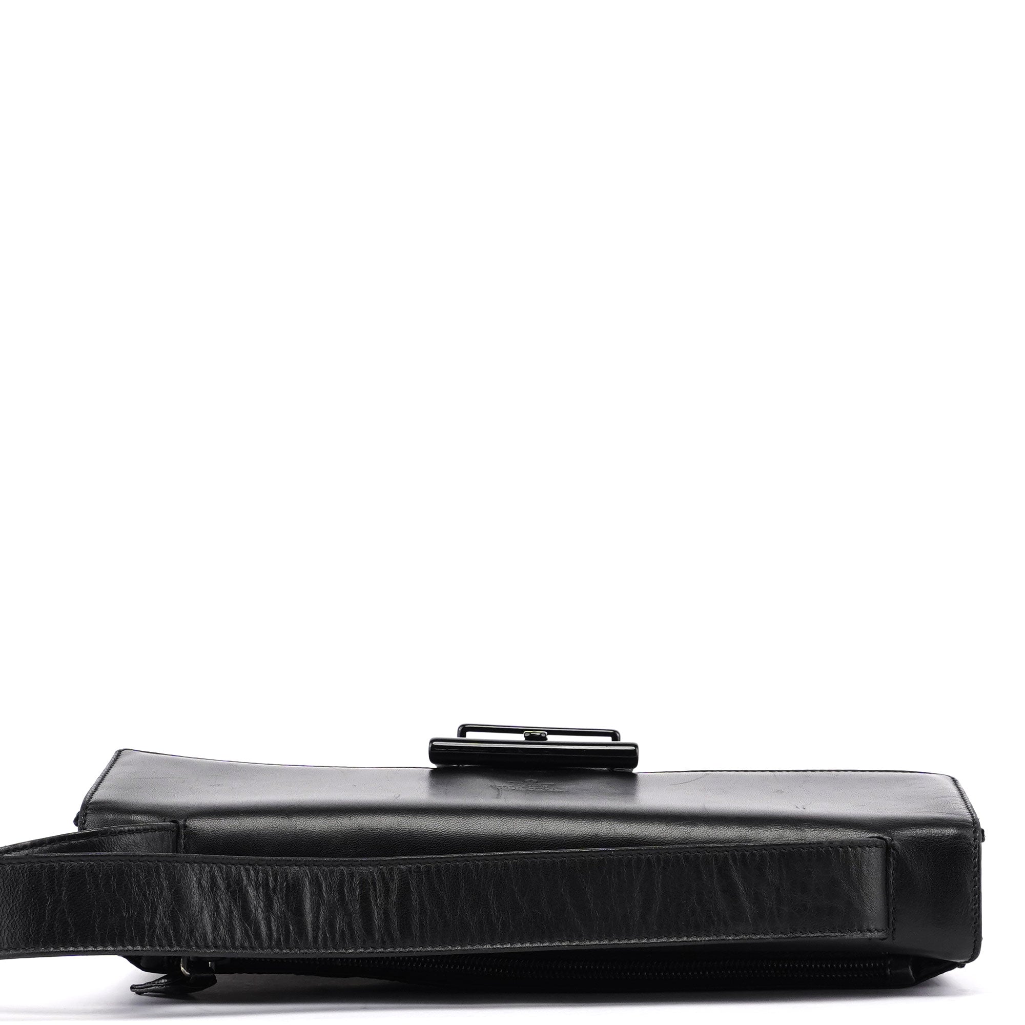 Black Tessuto Nappa Buckle Shoulder Bag